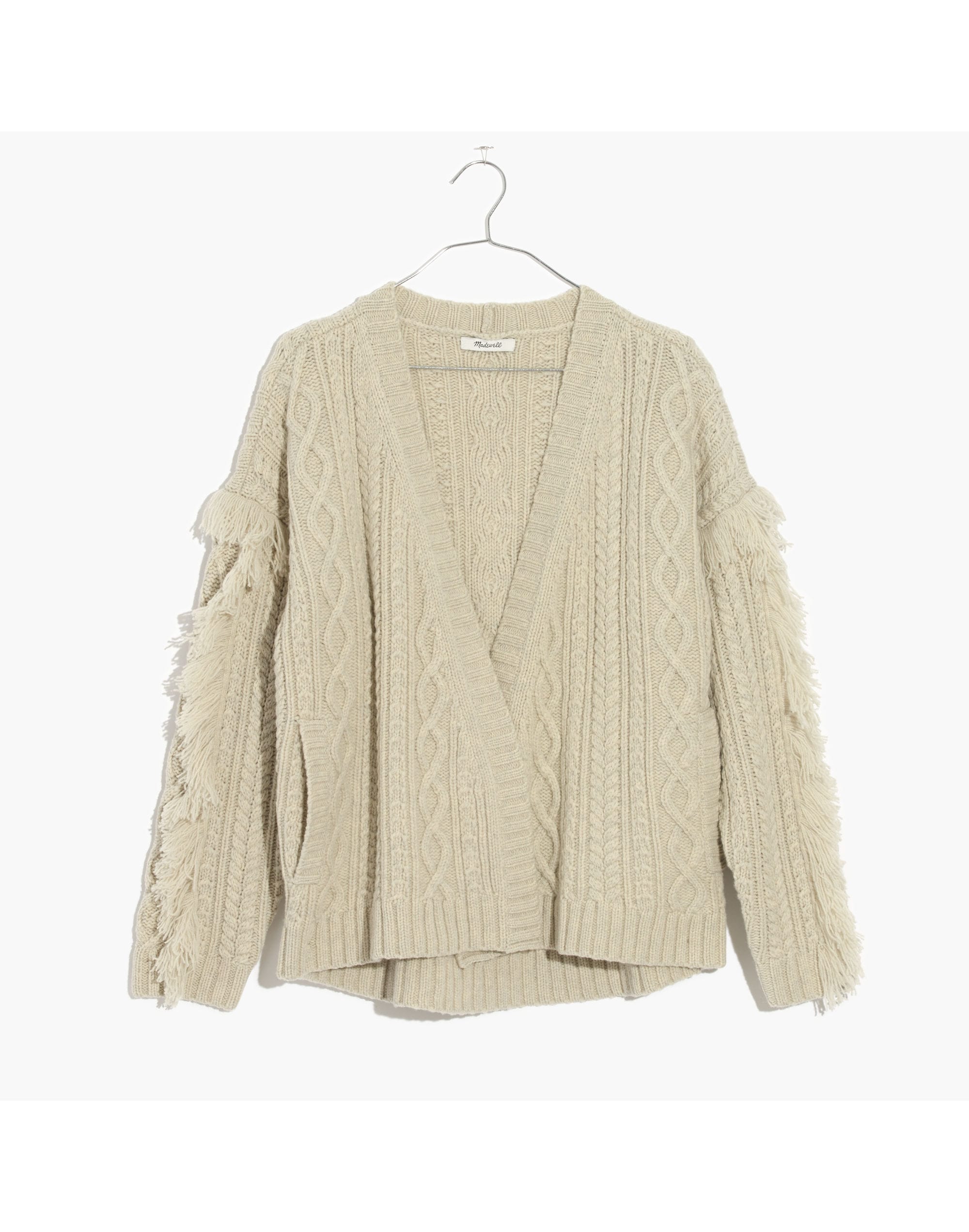 Cableknit Fringe Cardigan Sweater | Madewell