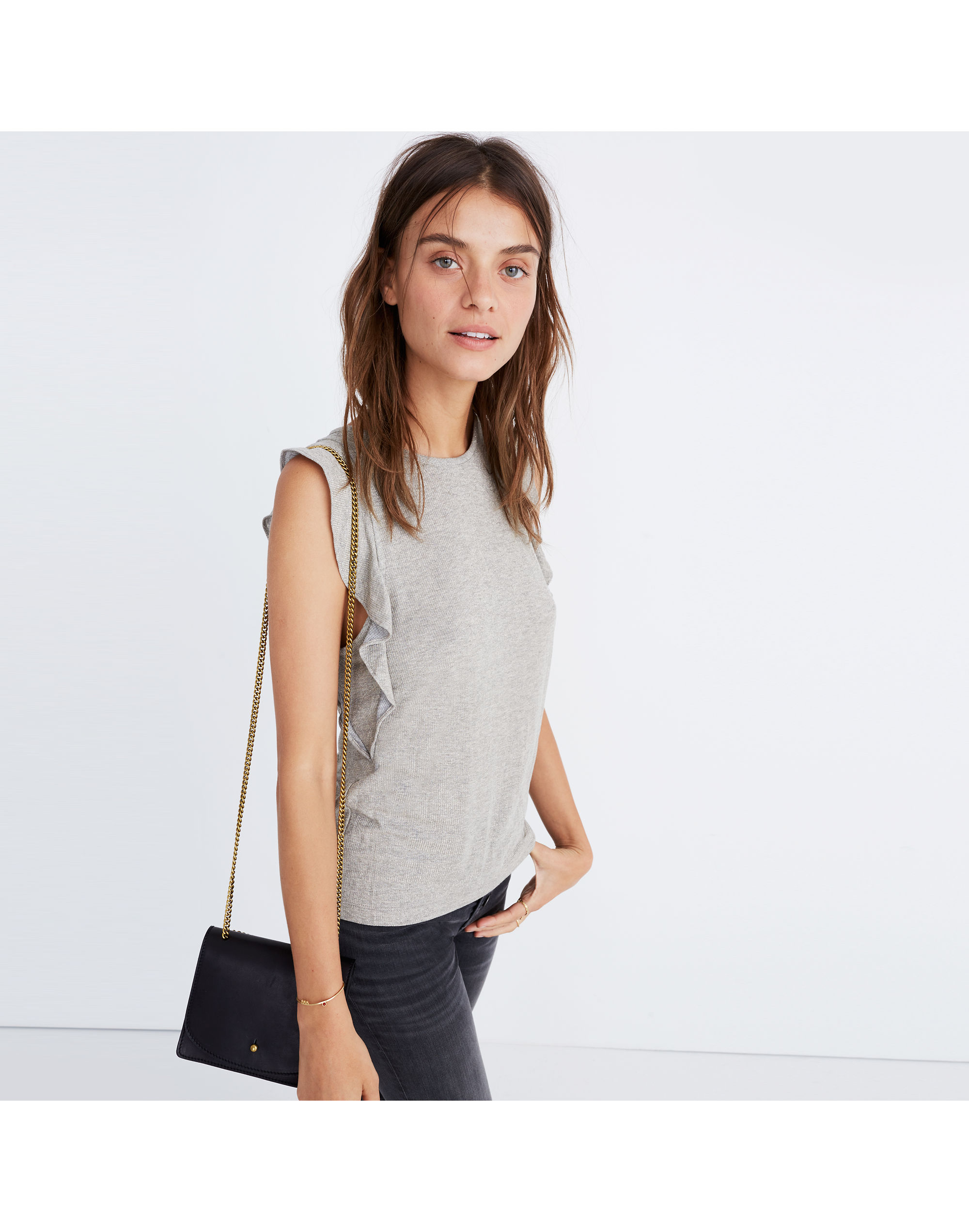 Metallic Ruffle Tank Top | Madewell