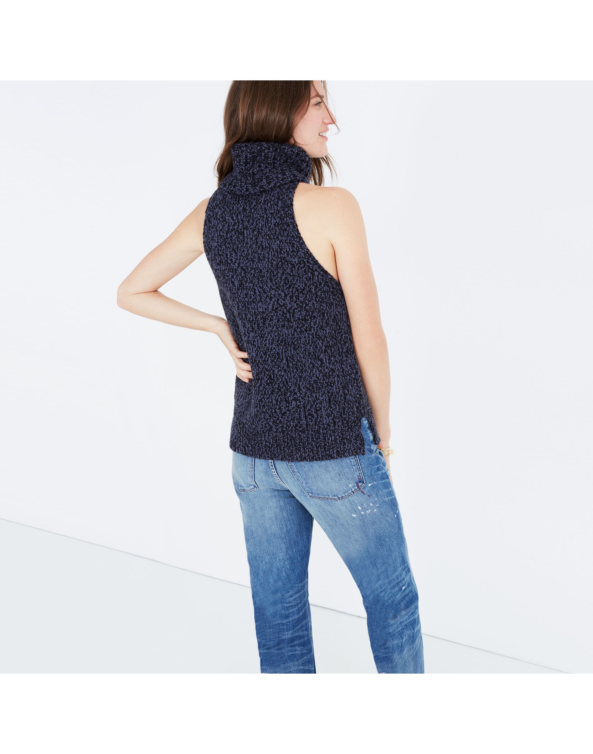 Turtleneck Cutaway Sweater-Vest | Madewell