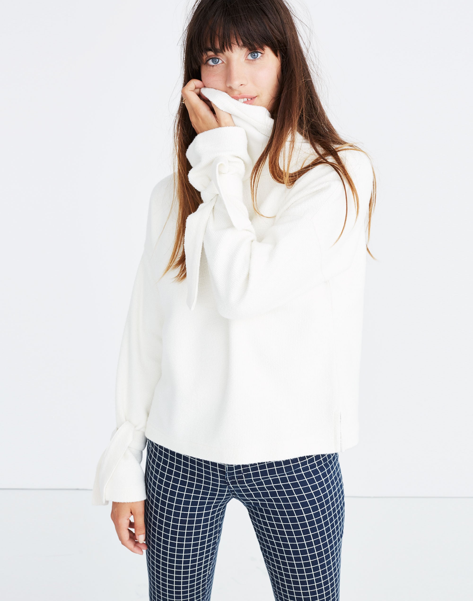 Mockneck Tie-Cuff Top | Madewell