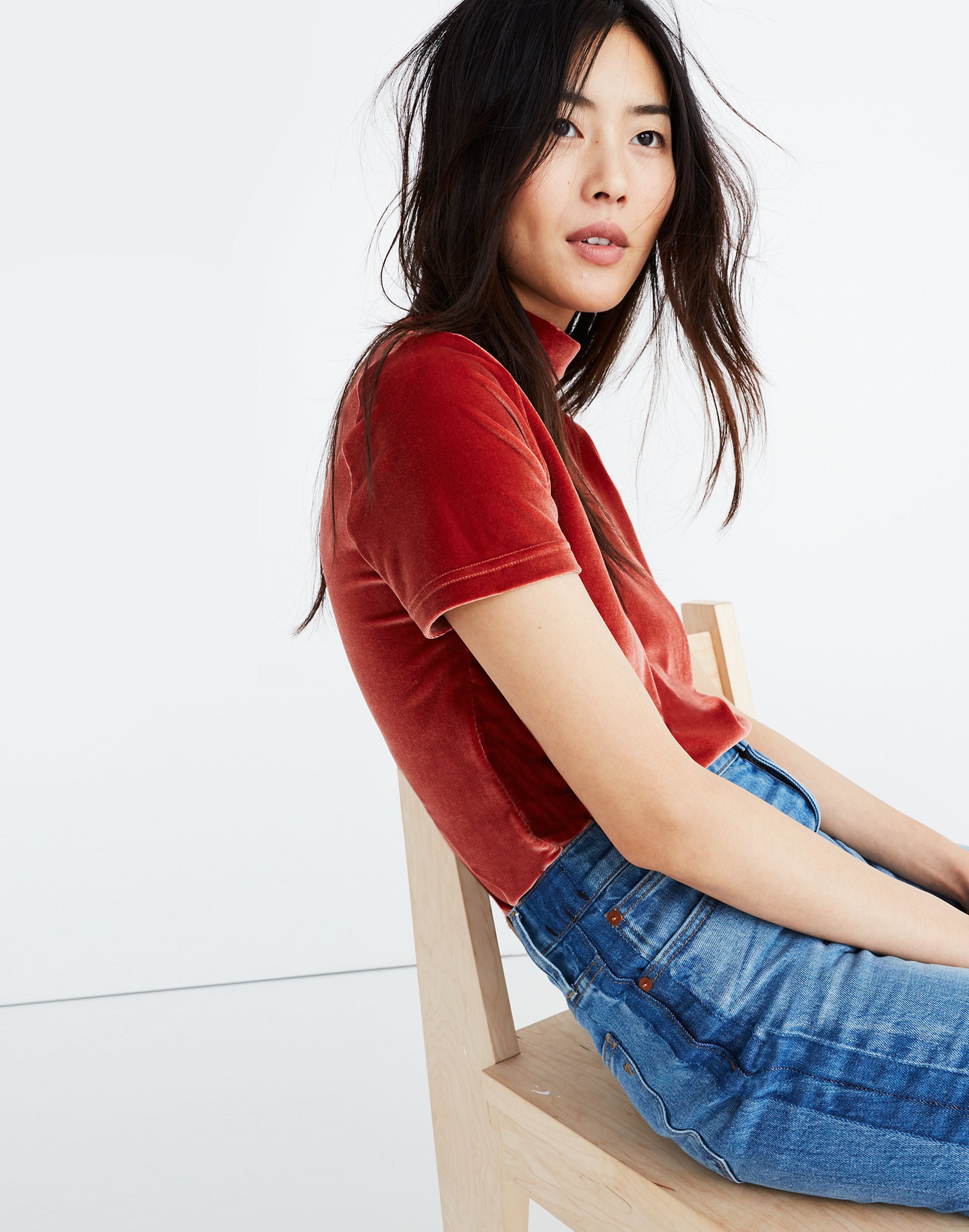 Velvet Mockneck Tee | Madewell