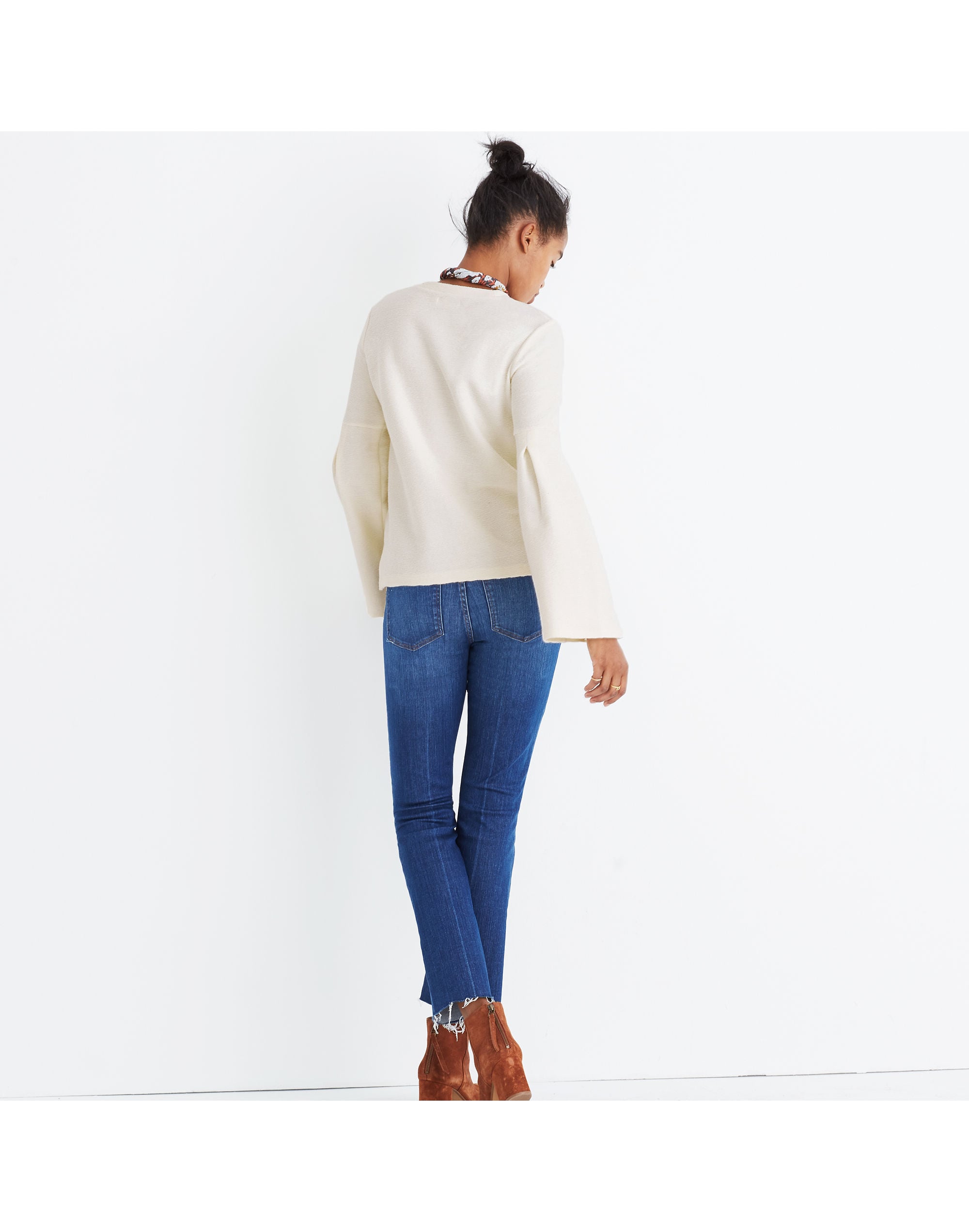 Pleat-Sleeve Ribbed Top | Madewell