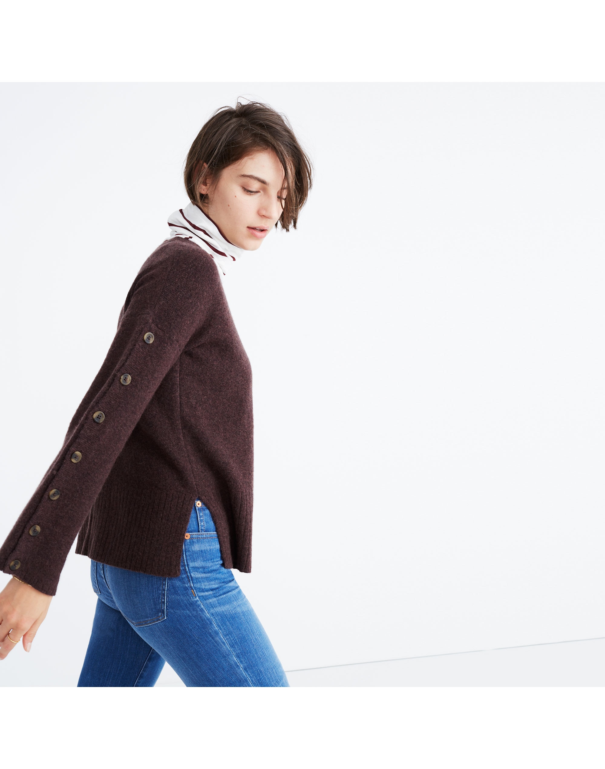 Button-Sleeve Pullover Sweater | Madewell