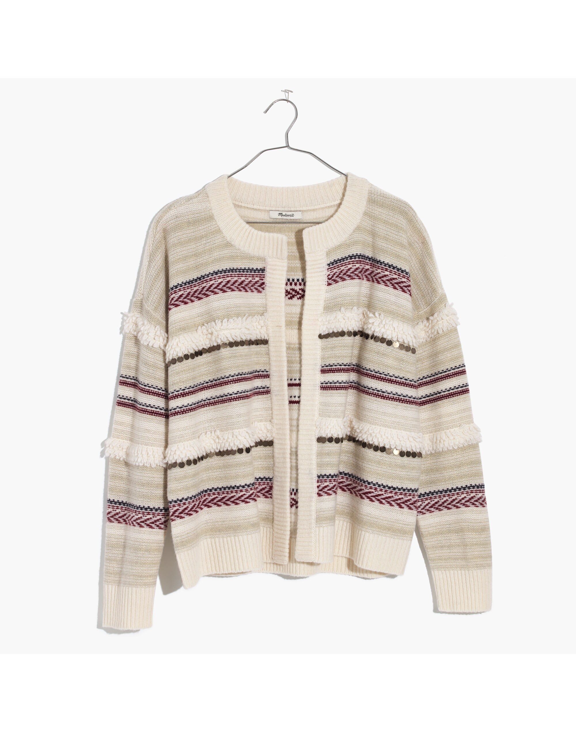 Paillette-Stripe Cardigan Sweater | Madewell