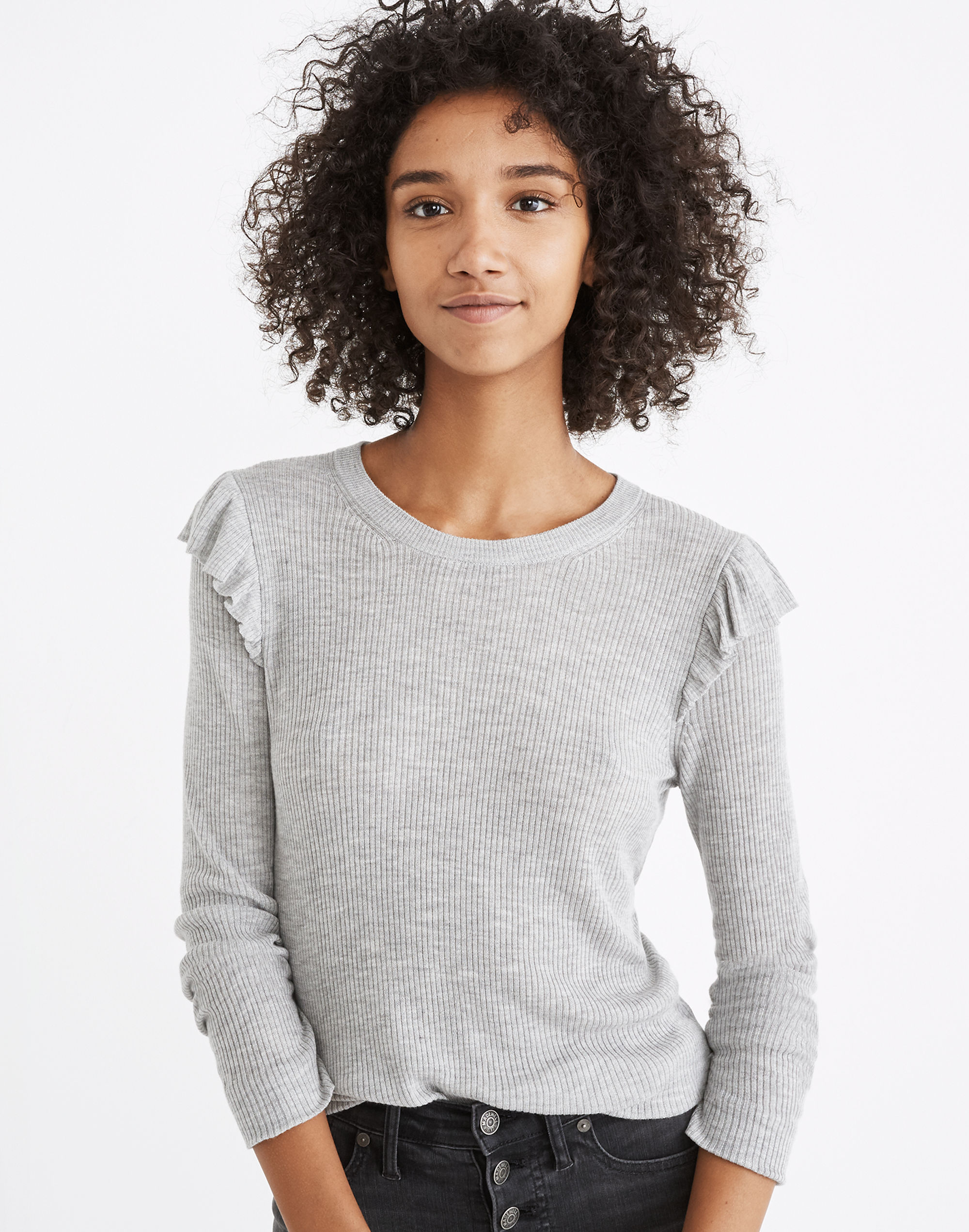 Ruffle-Sleeve Pullover Sweater | Madewell