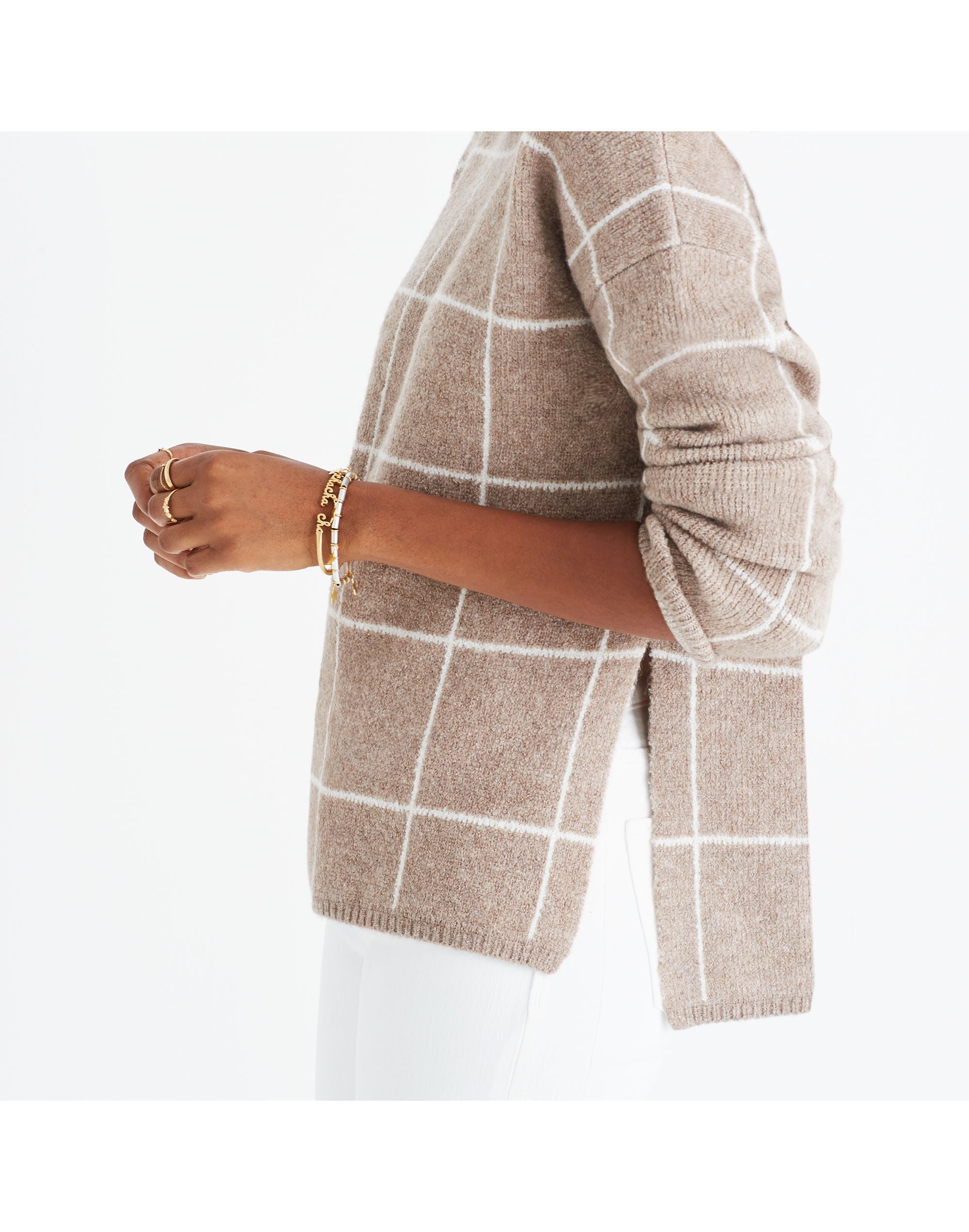 Windowpane Turtleneck Sweater | Madewell