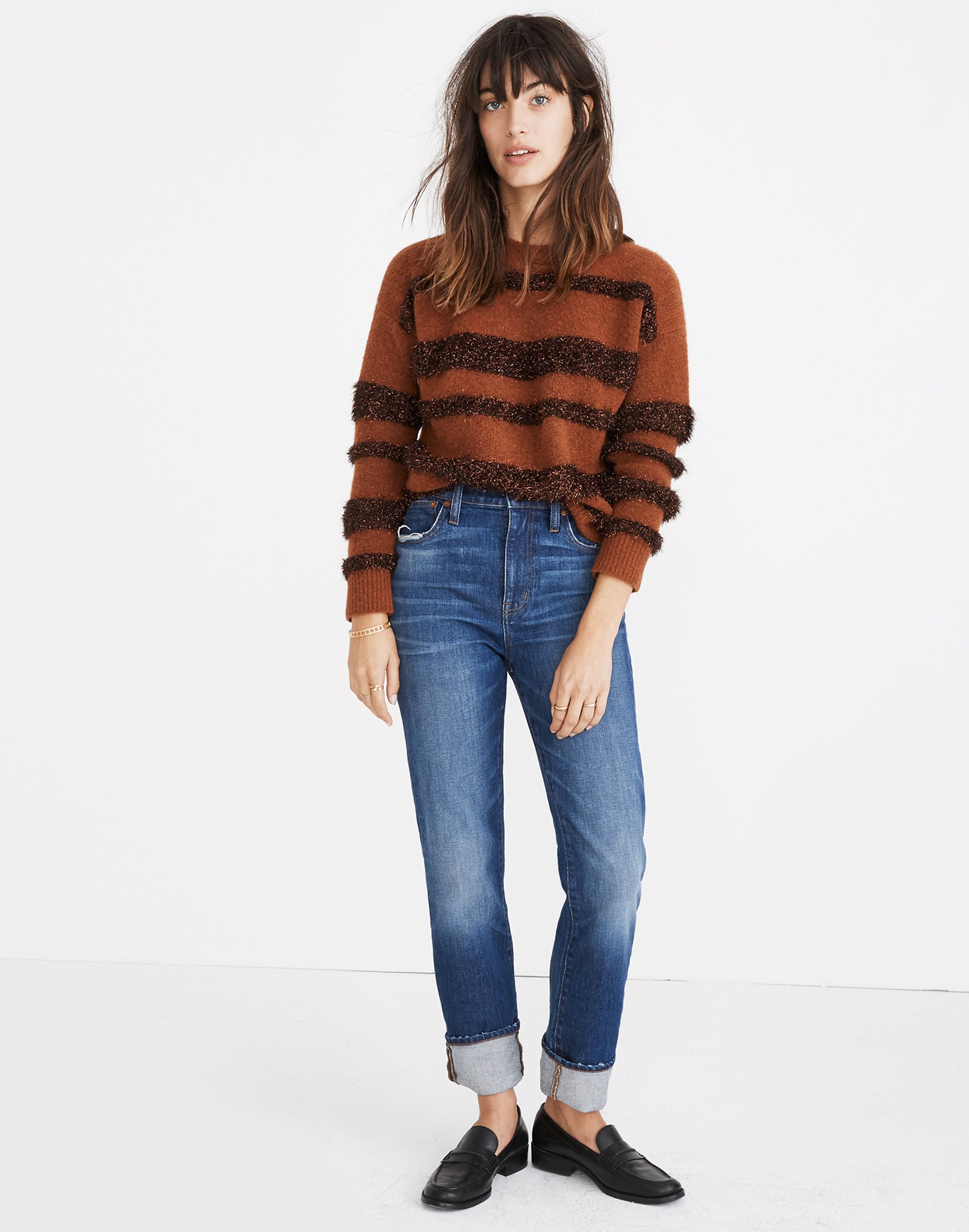 Tinsel-Stripe Pullover Sweater | Madewell