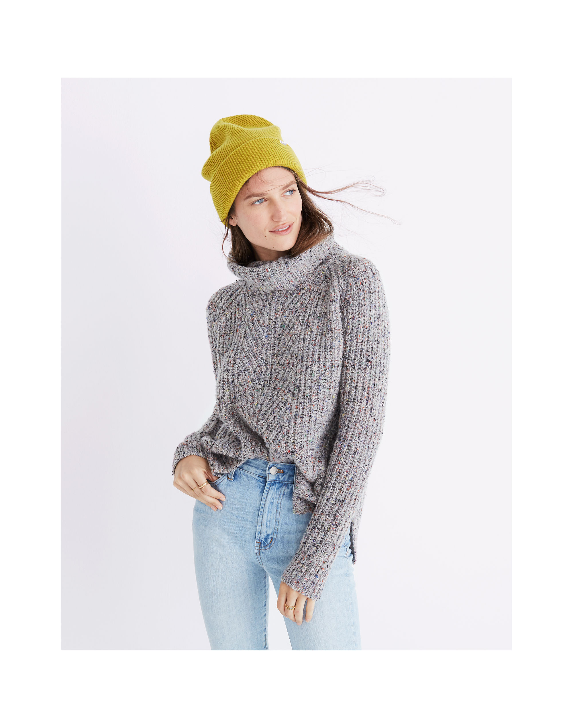 Colorfleck Ribbed Turtleneck Sweater | Madewell