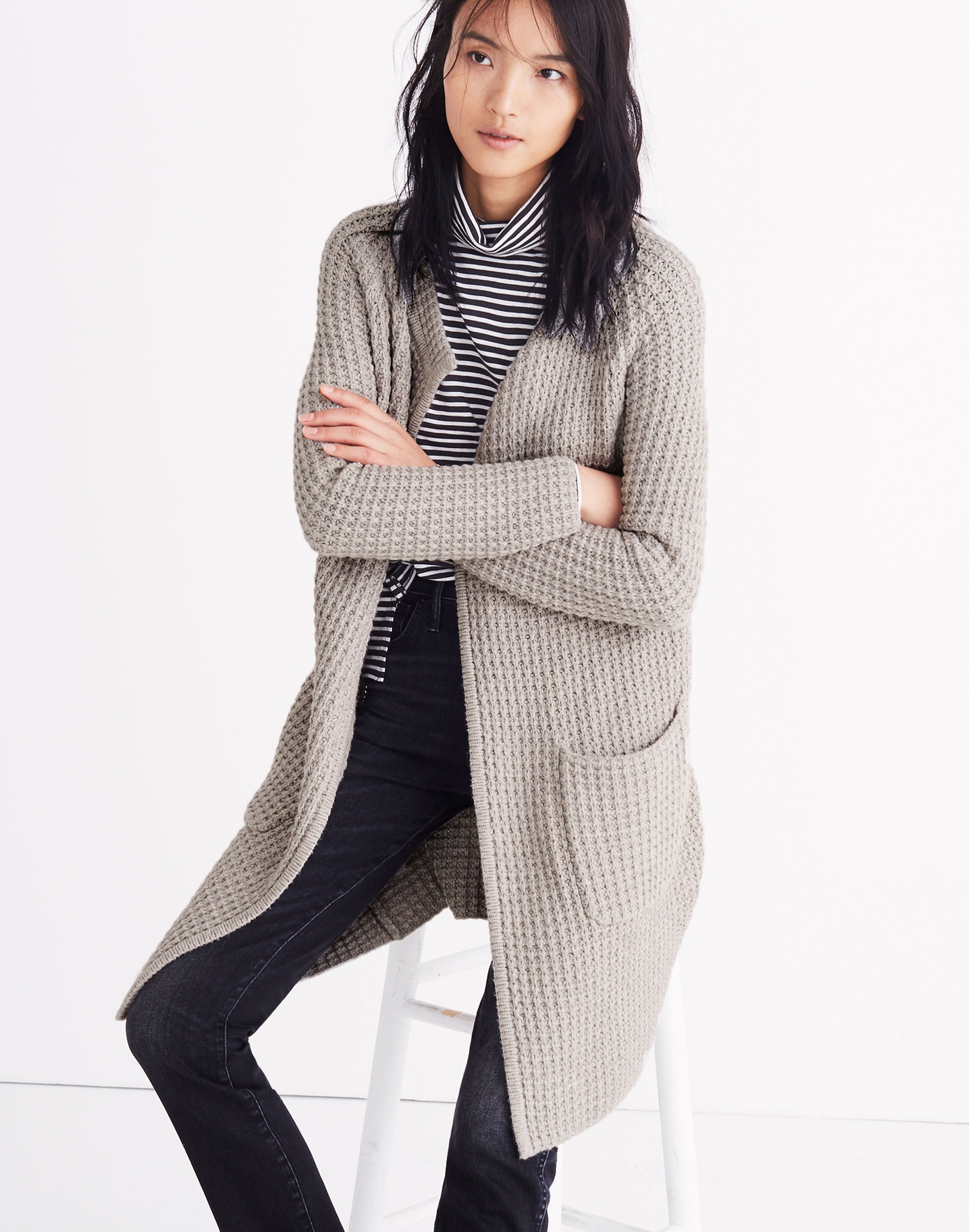 Wafflestitch Sweater-Coat | Madewell