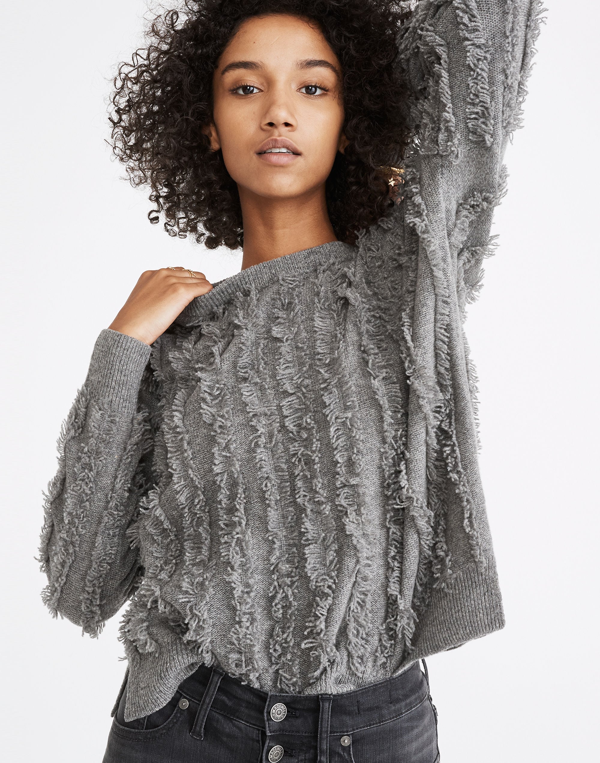 Fringe-Stripe Pullover Sweater | Madewell