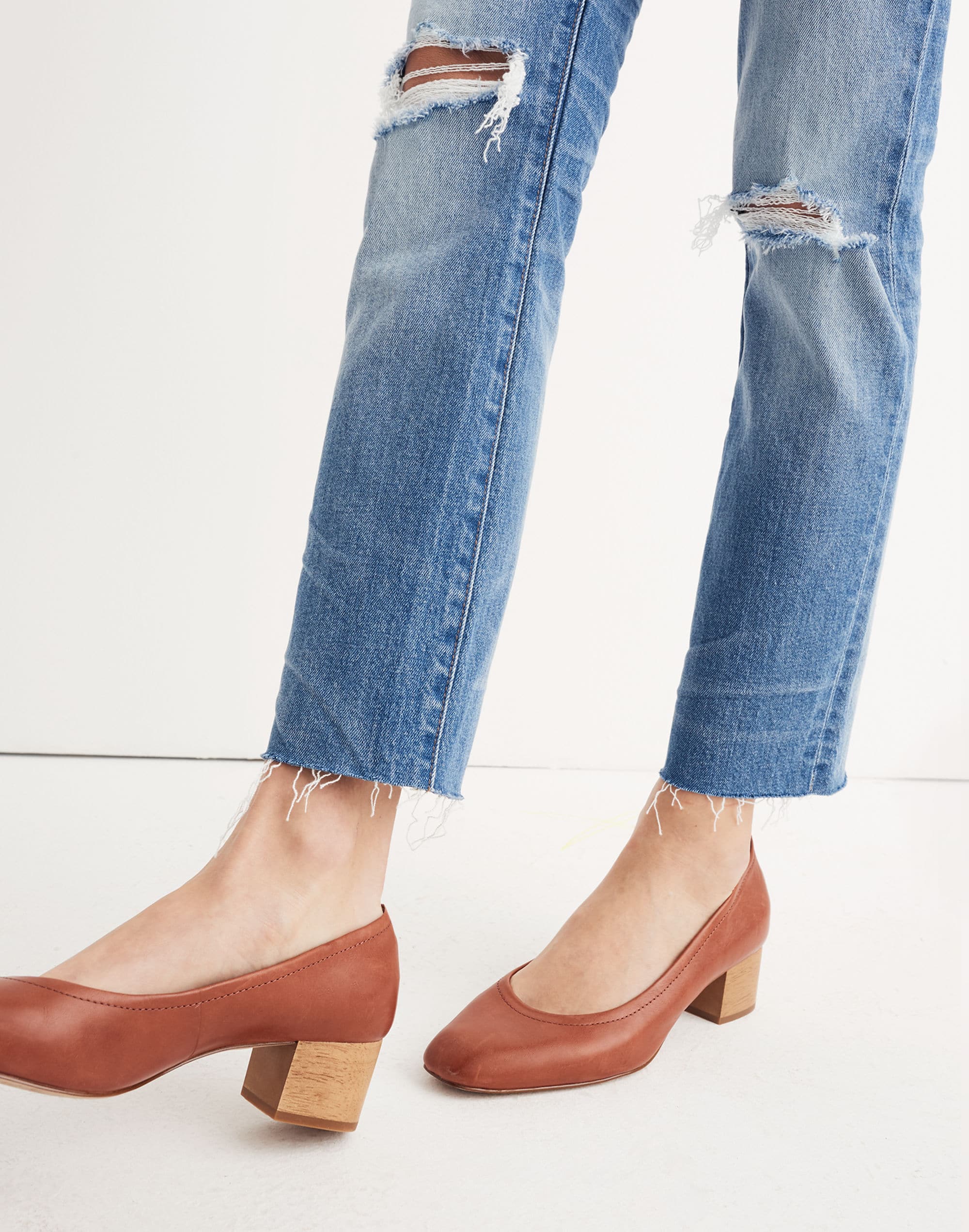 The High-Rise Slim Crop Boyjean: Knee-Rip Edition | Madewell