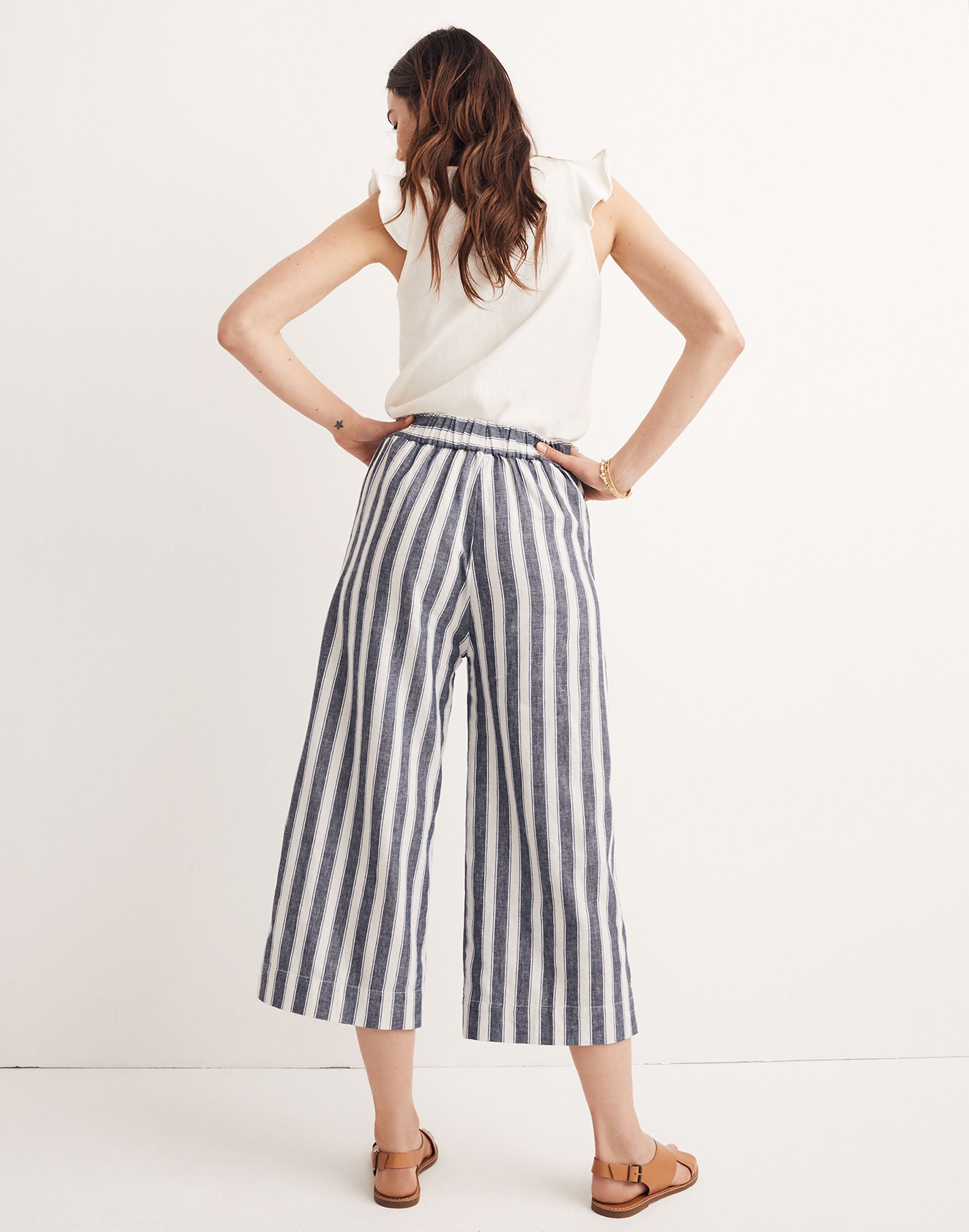 Huston Pull-On Crop Pants in Stripe | Madewell