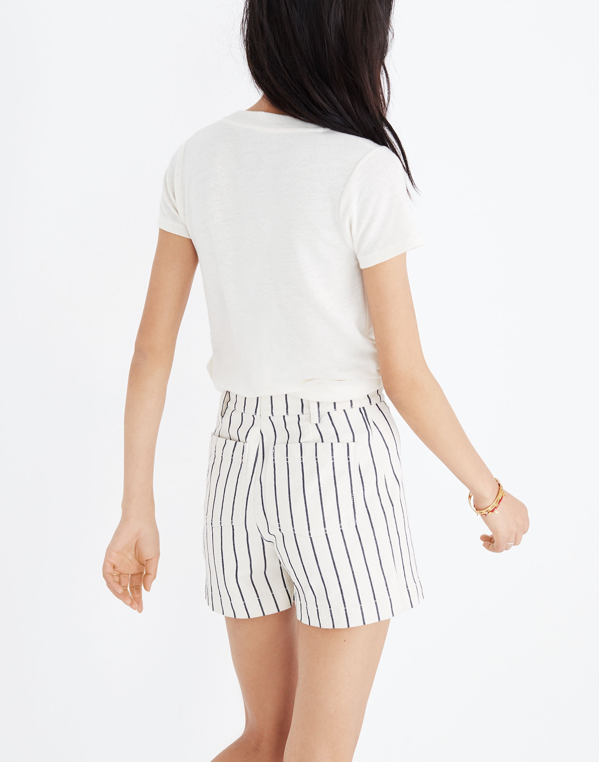 Emmett Button-Front Shorts Stripe | Madewell