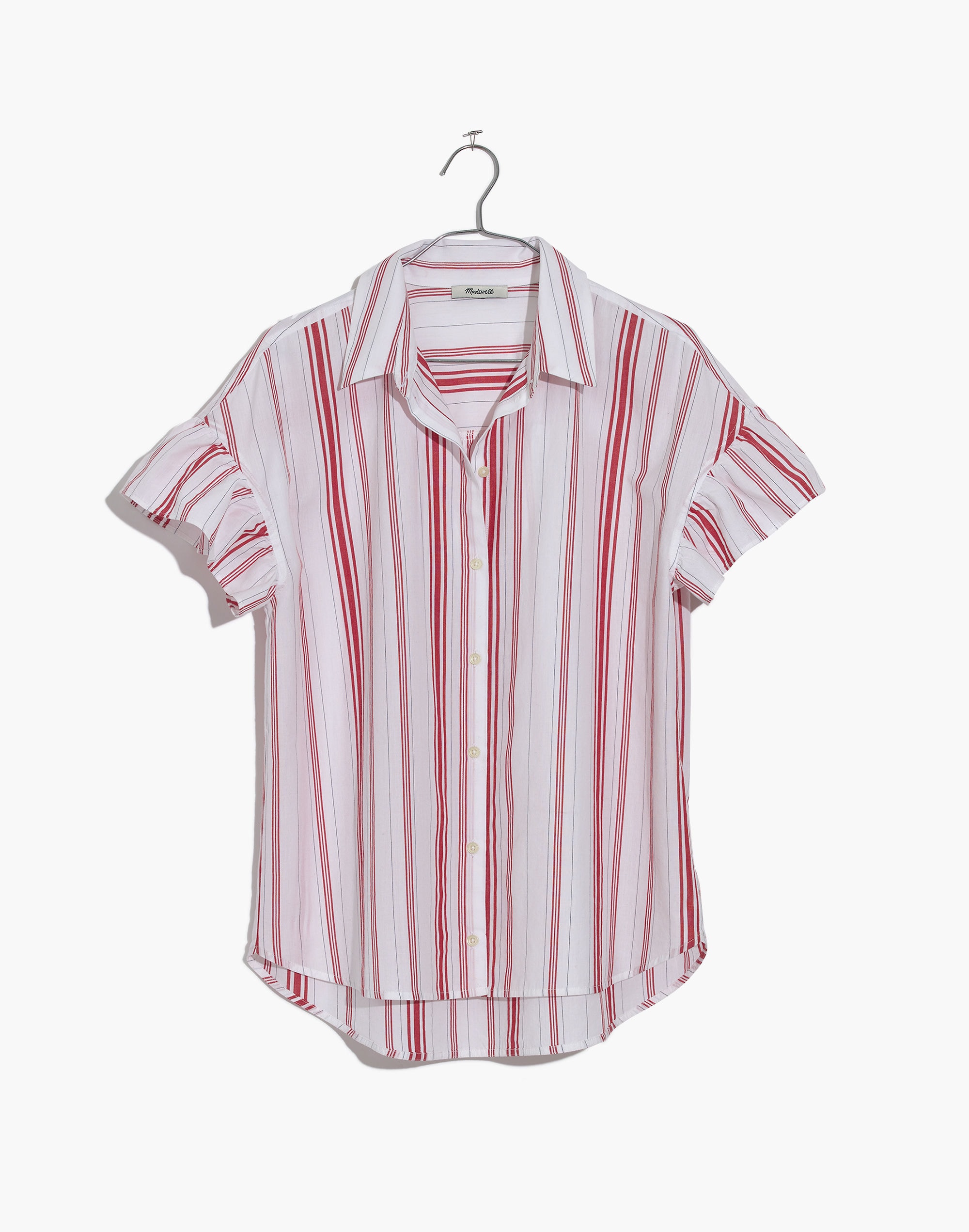 Central Ruffle-Sleeve Shirt Carey Stripe | Madewell