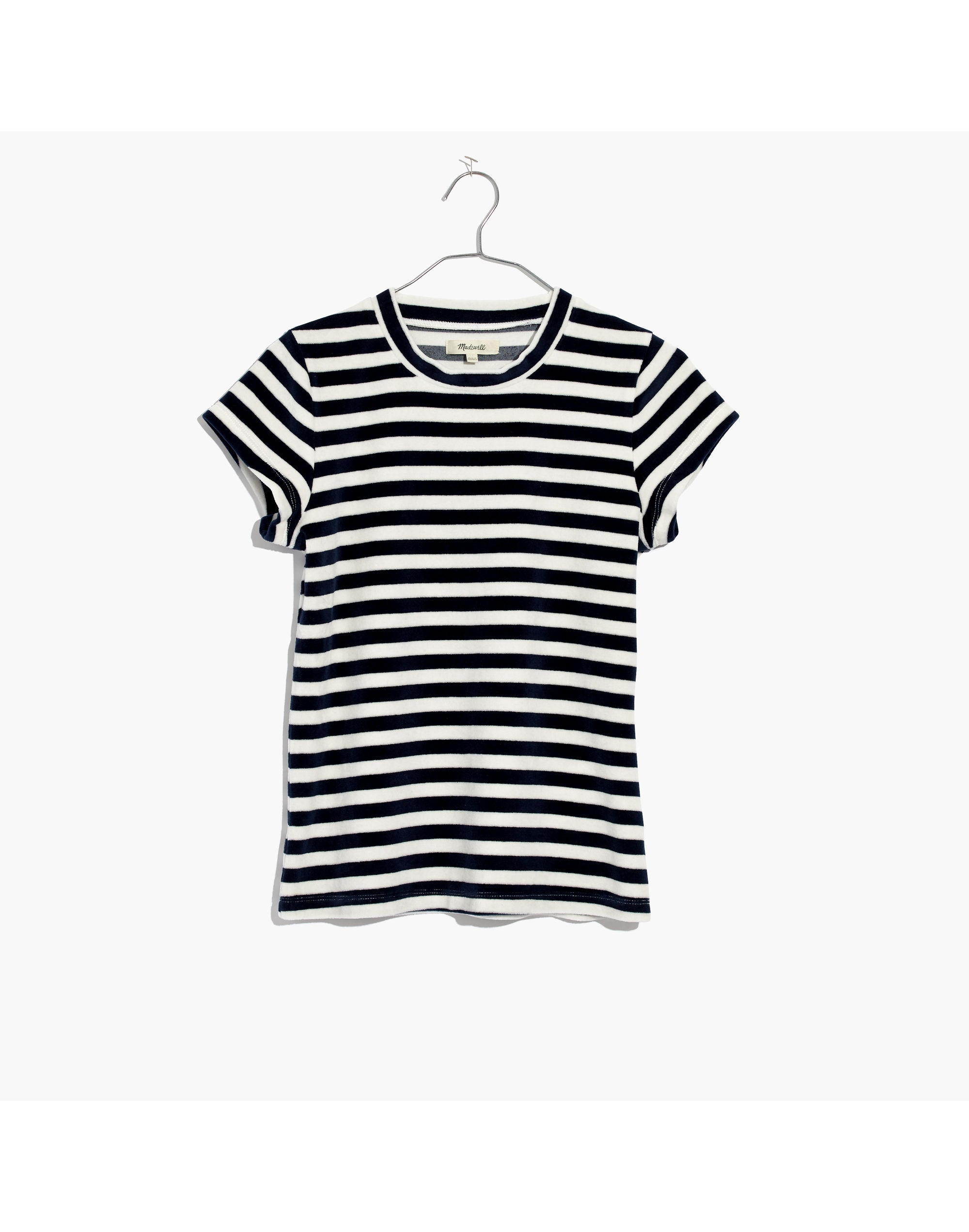 Velour Crewneck Tee Meg Stripe | Madewell