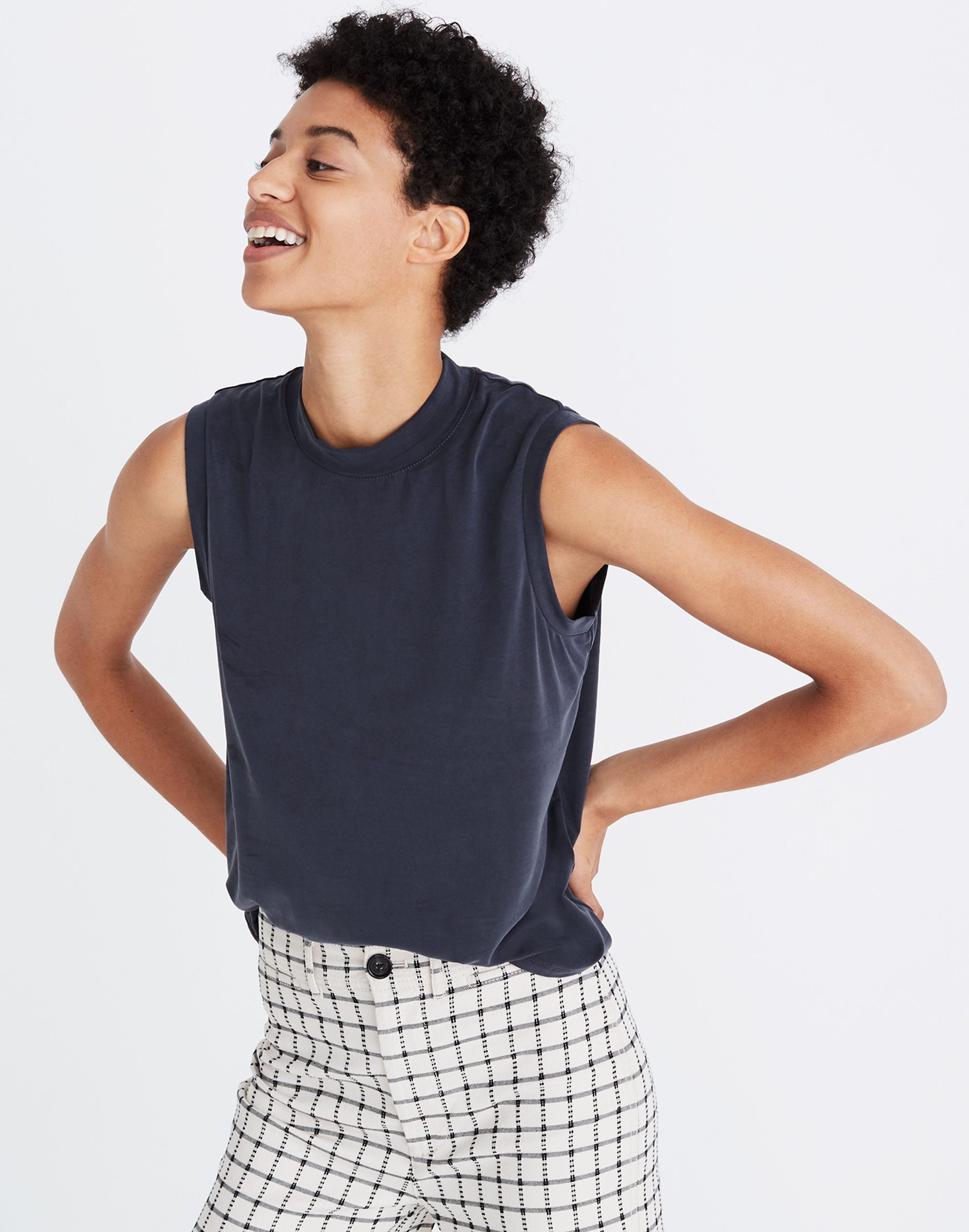 Sandwashed Mockneck Tank Top | Madewell