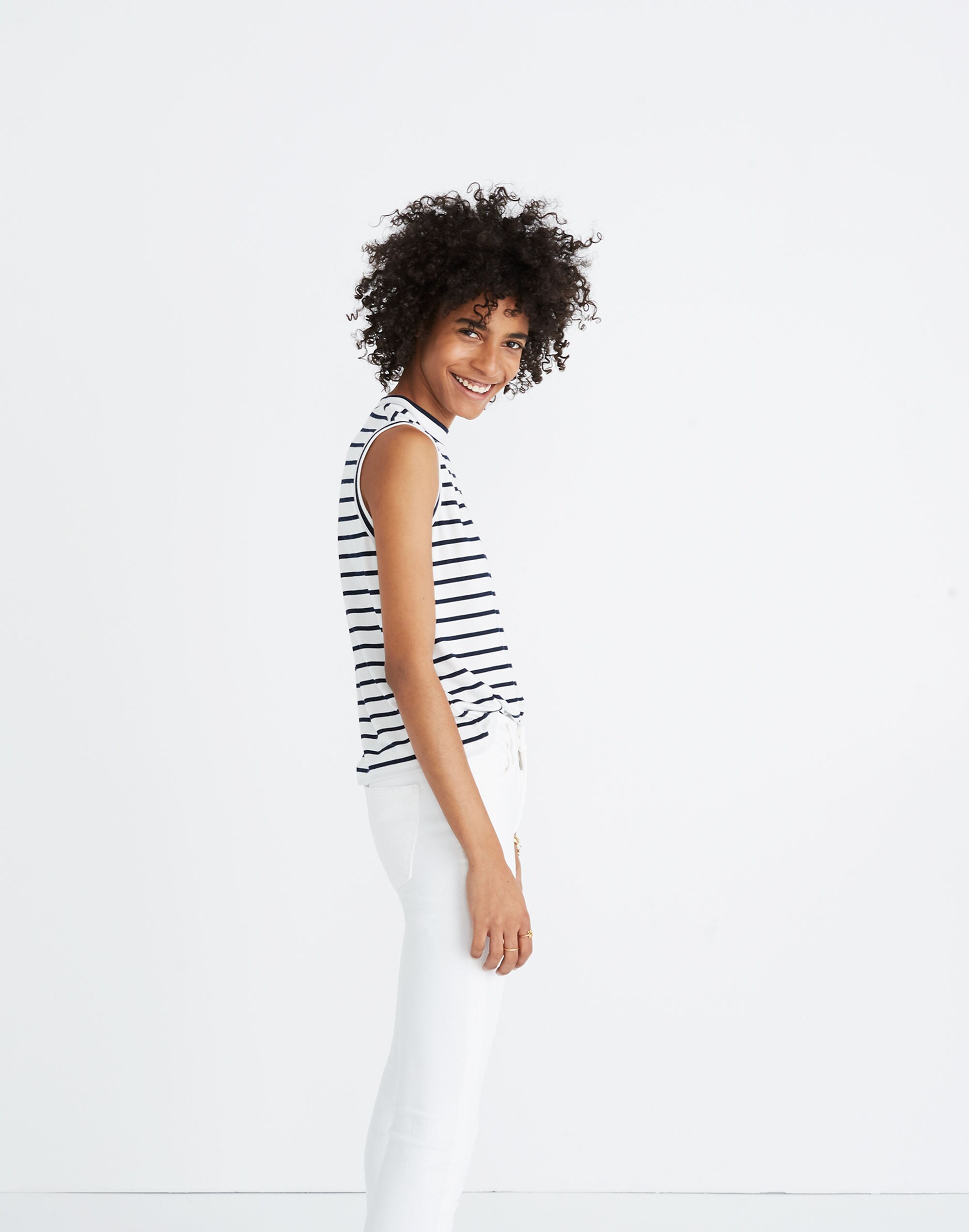 Mockneck Tank Top Stripe | Madewell