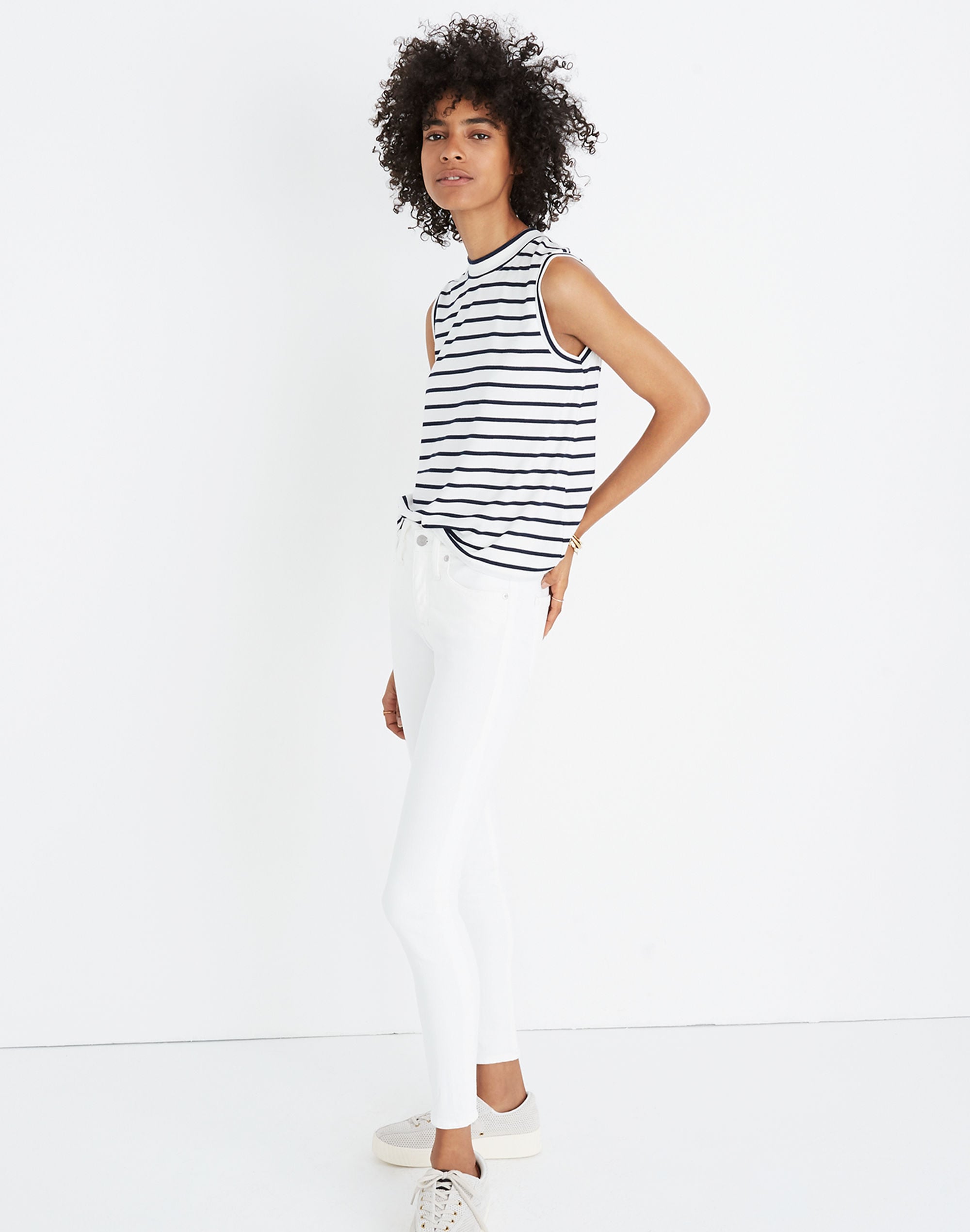 Mockneck Tank Top Stripe | Madewell