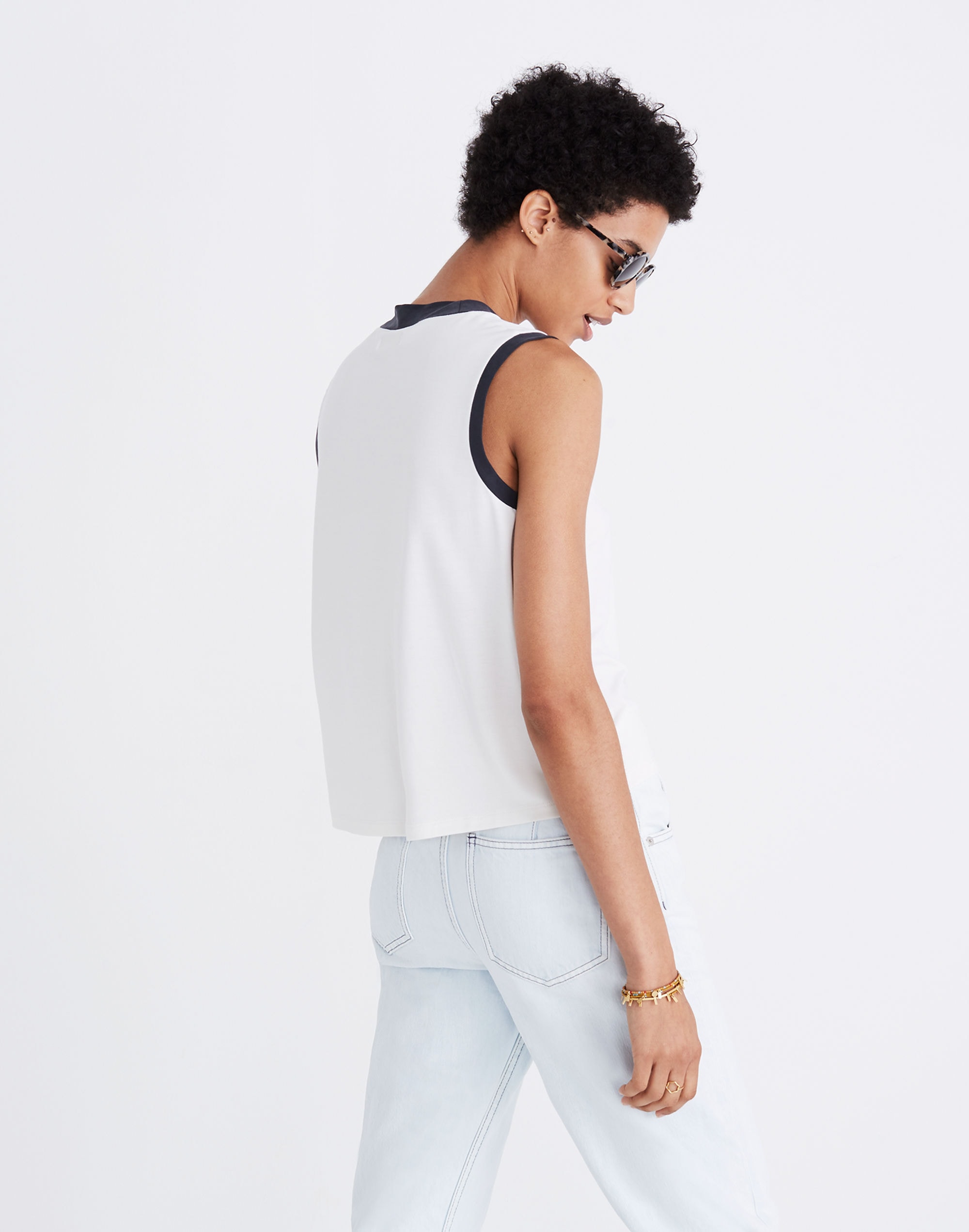 Sandwashed Ringer Mockneck Tank Top | Madewell