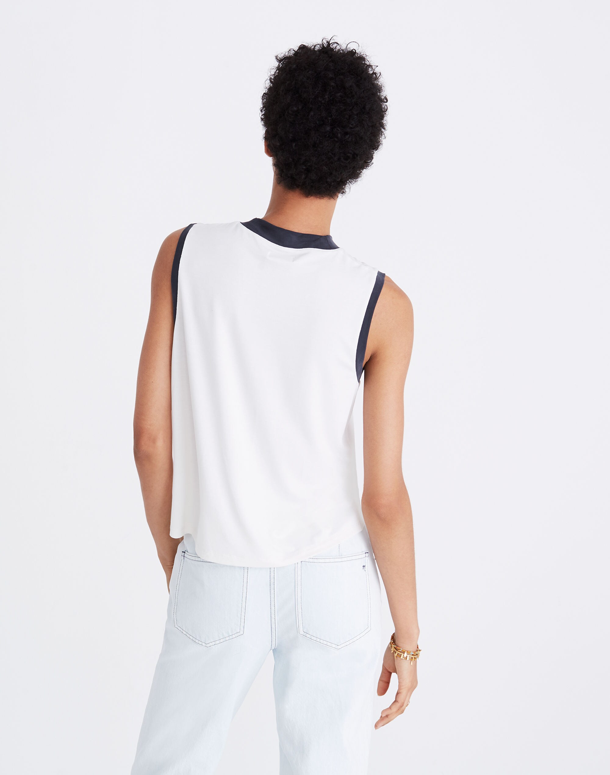 Sandwashed Ringer Mockneck Tank Top | Madewell