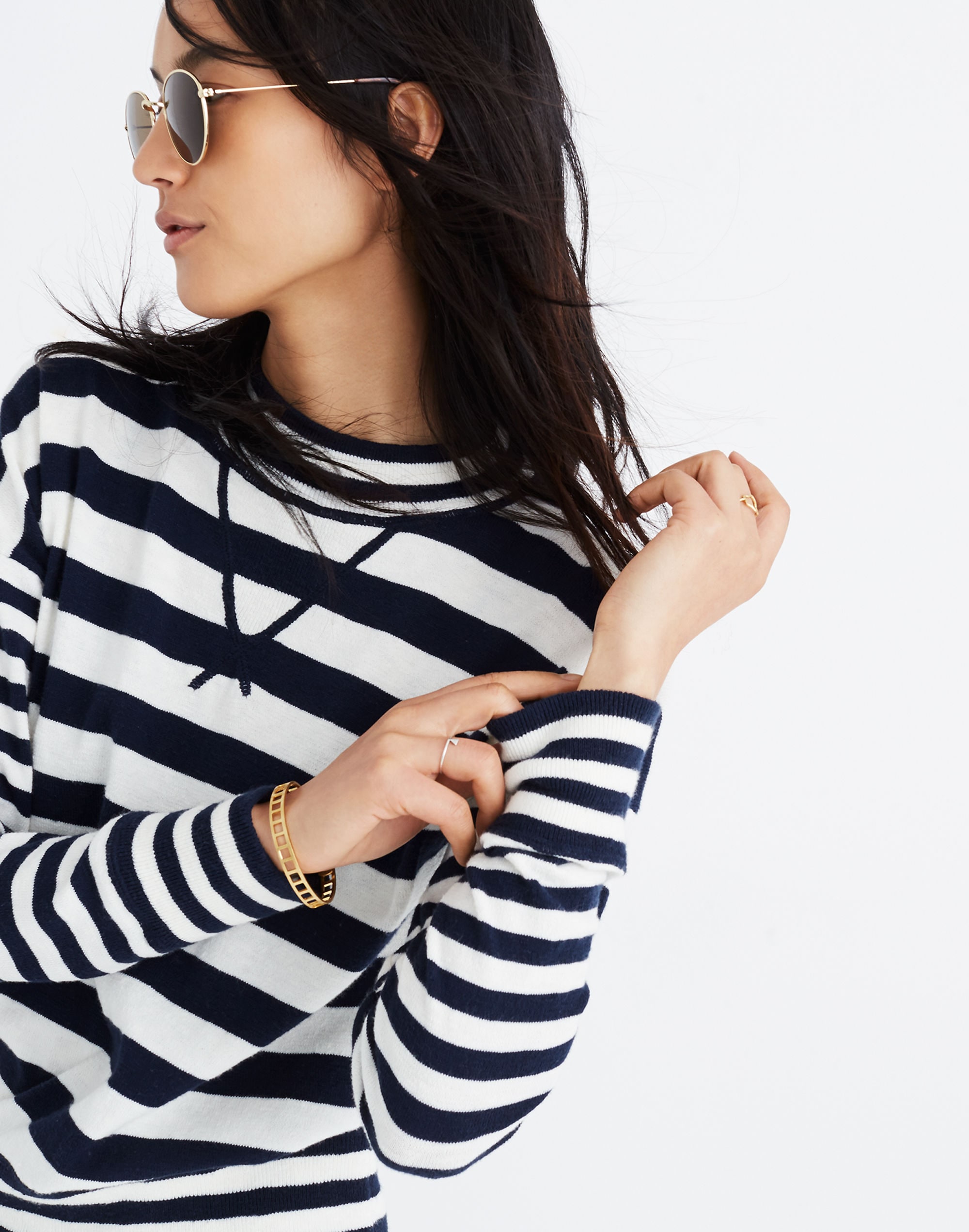 Relaxed Mockneck Sweater in Stripe | Madewell