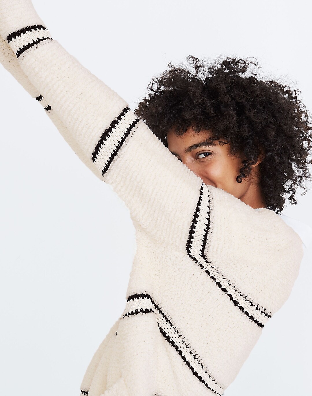 Striped Bouclé Cardigan Sweater