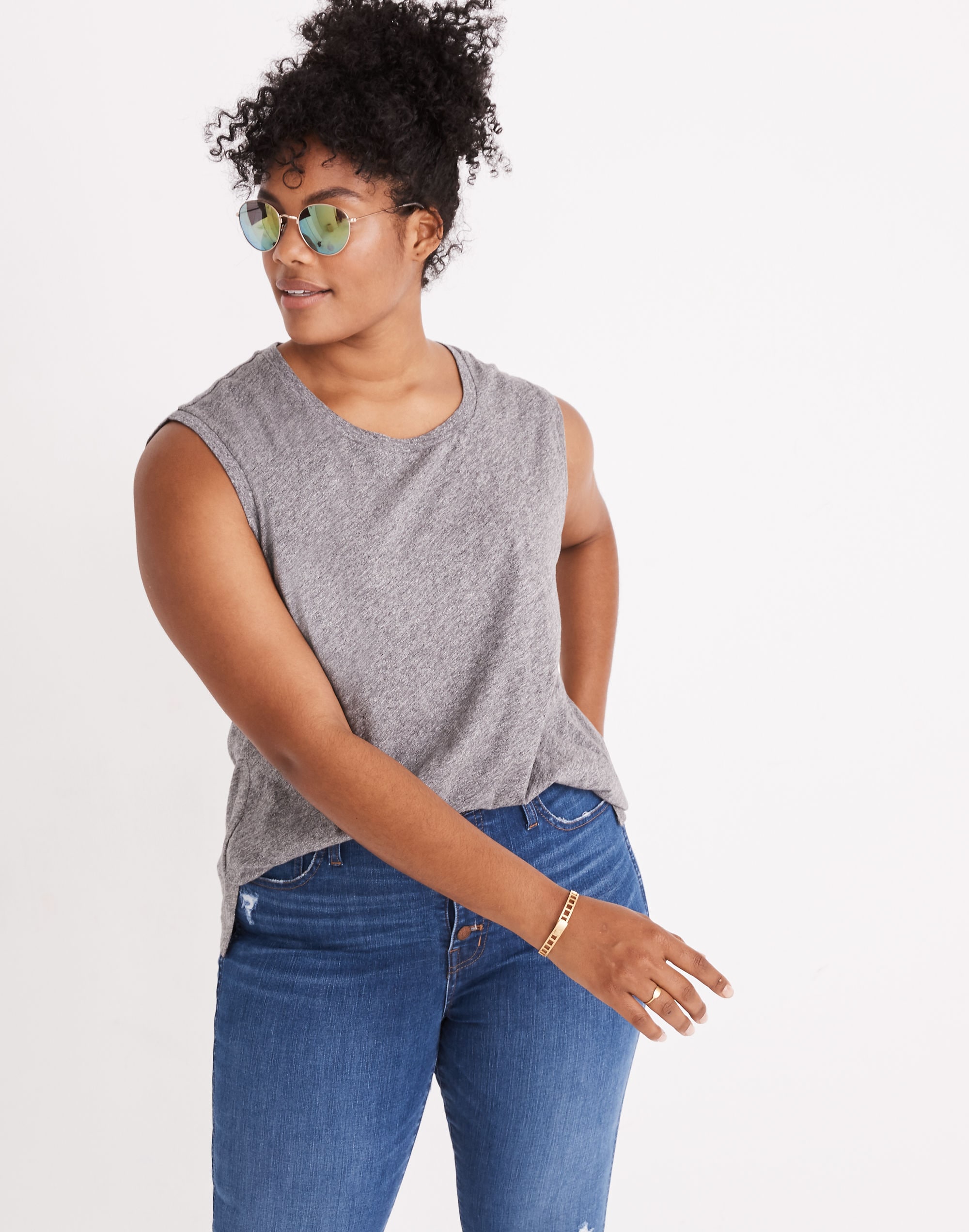 Whisper Cotton Crewneck Muscle Tank | Madewell