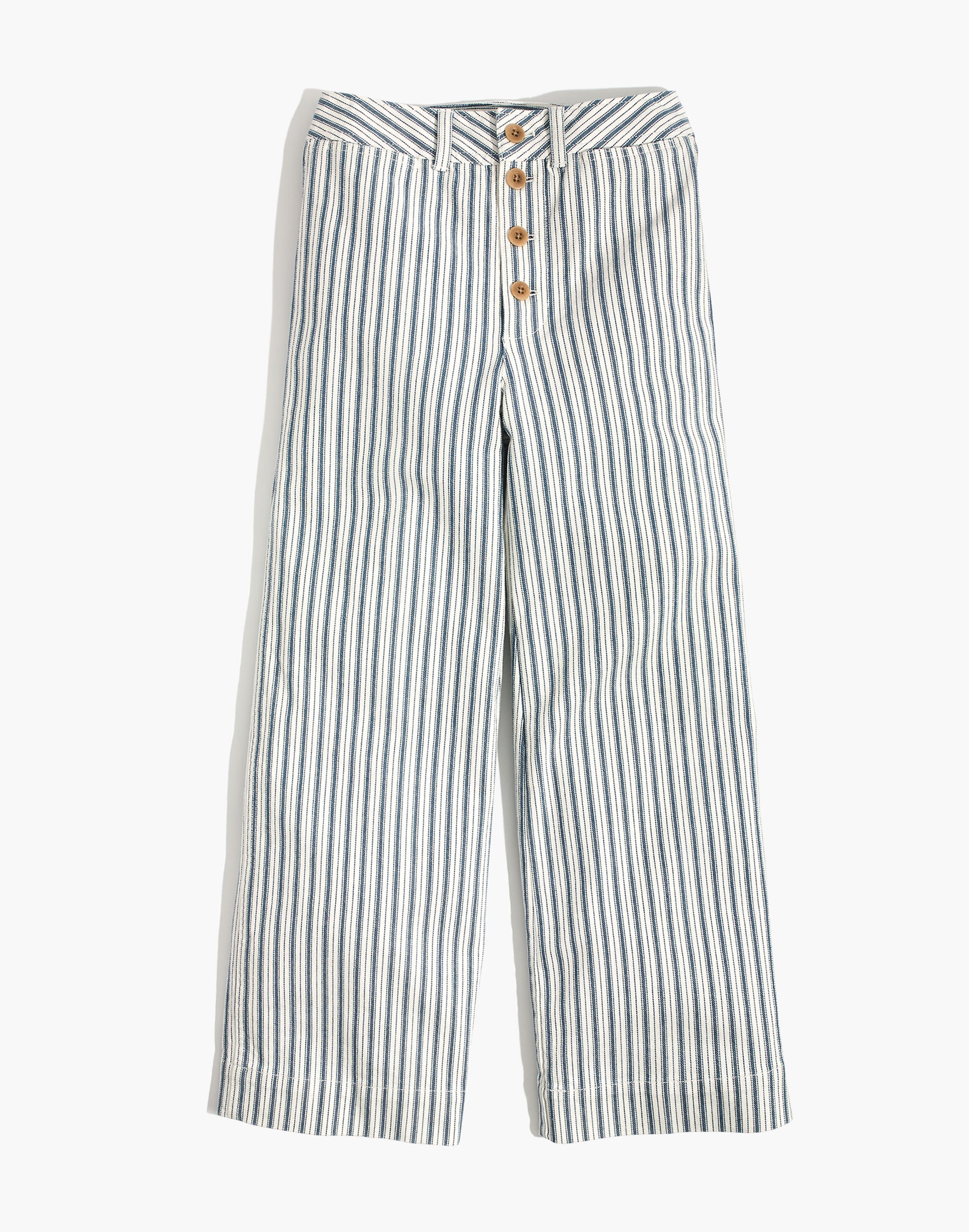 Emmett Wide-Leg Crop Pants Stripe: Button-Front Edition | Madewell