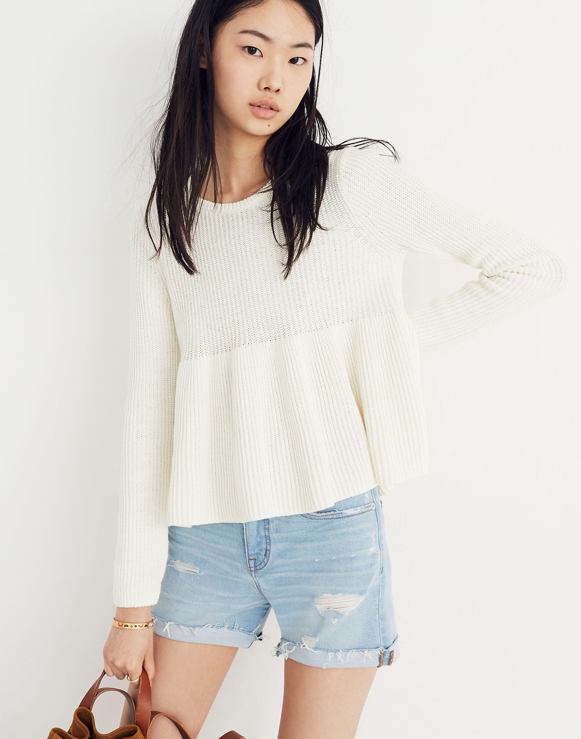 Swingy Ribbed Pullover Sweater | Madewell