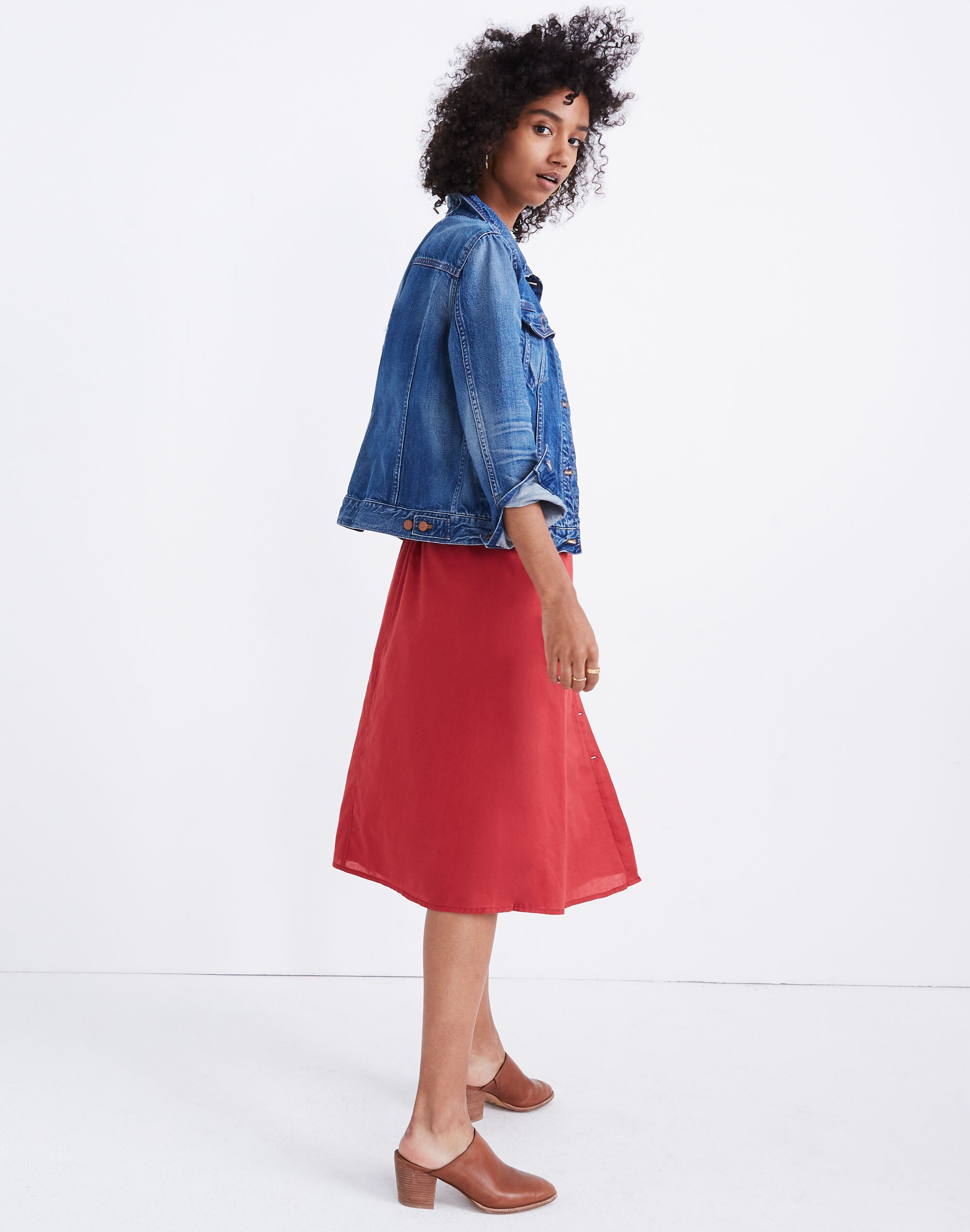 Palisade Button-Front Midi Skirt | Madewell