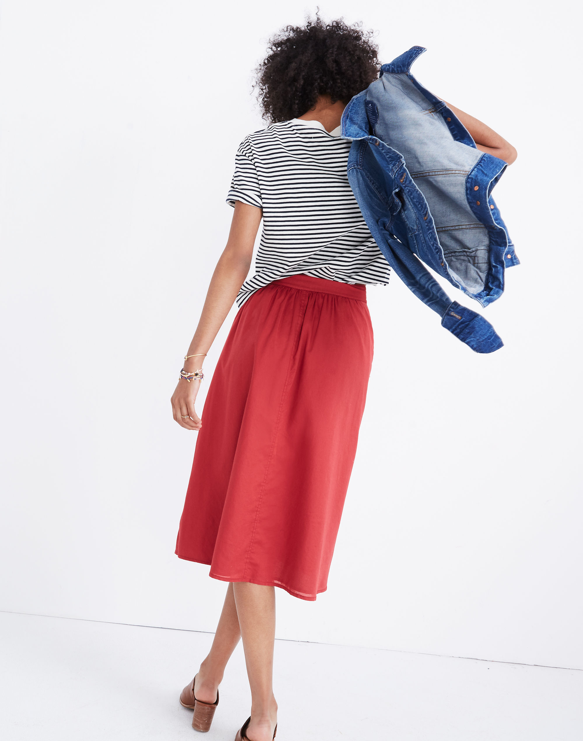 Palisade Button-Front Midi Skirt | Madewell