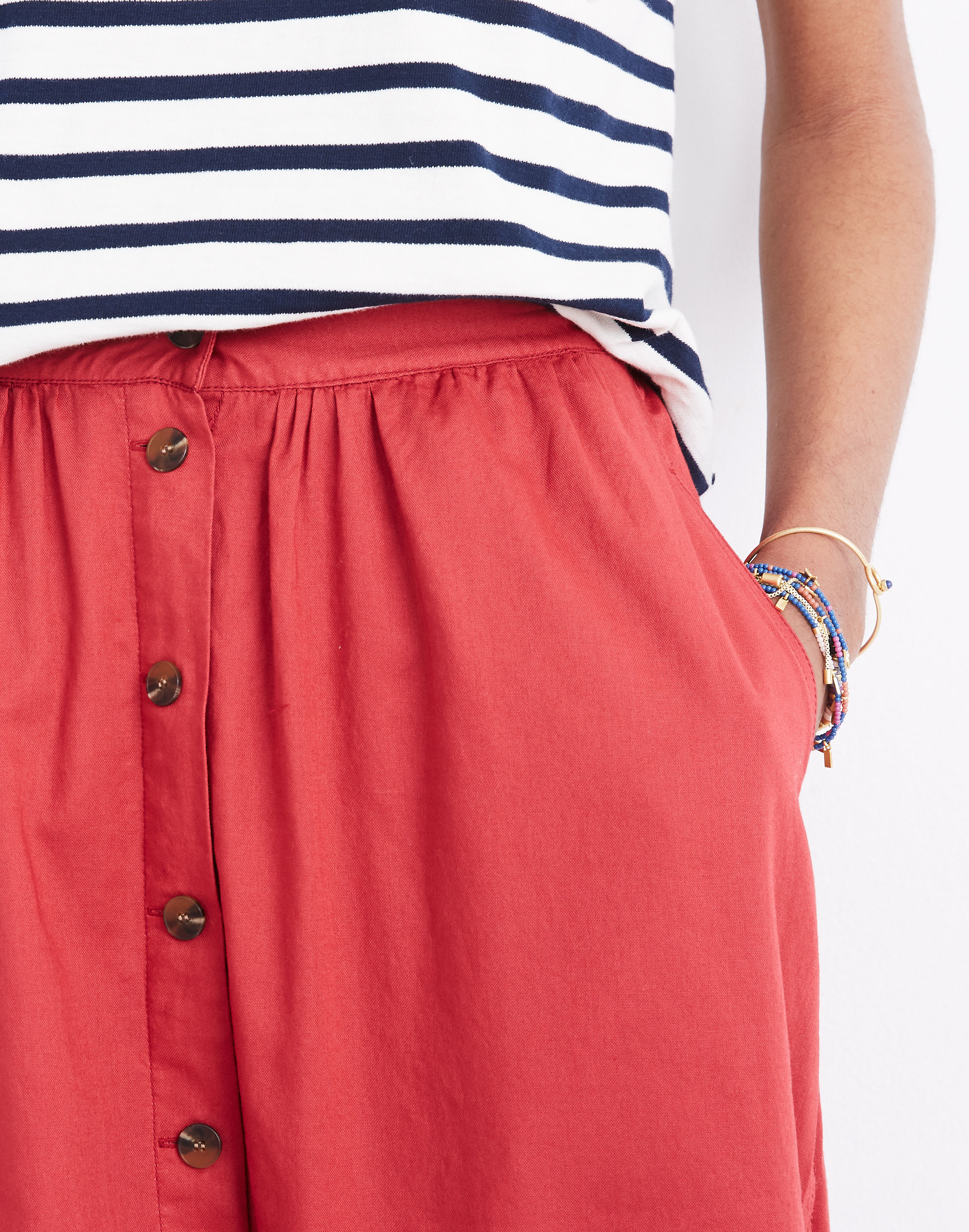 Palisade Button-Front Midi Skirt | Madewell