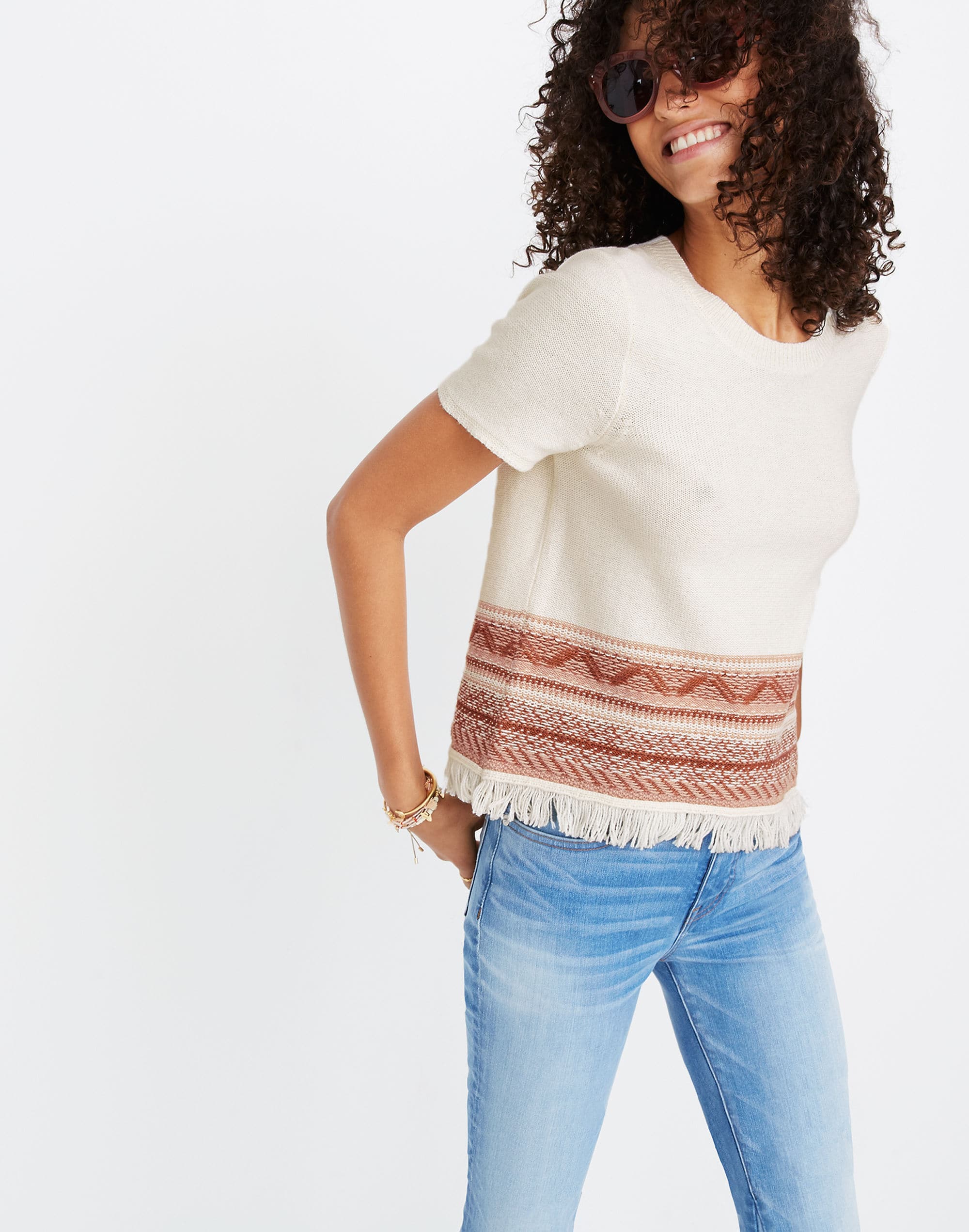 Fringed Medina Sweater Tee | Madewell