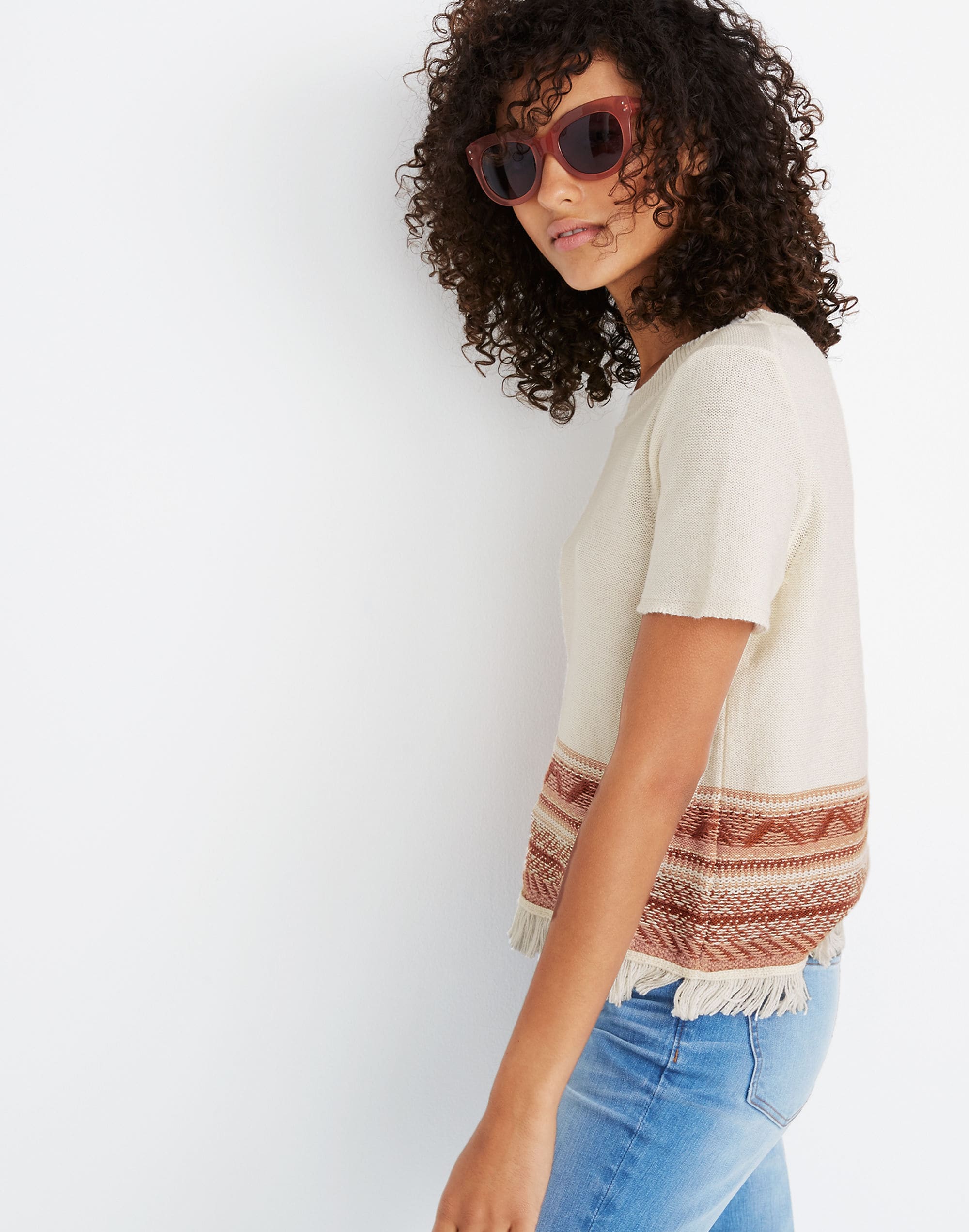 Fringed Medina Sweater Tee | Madewell