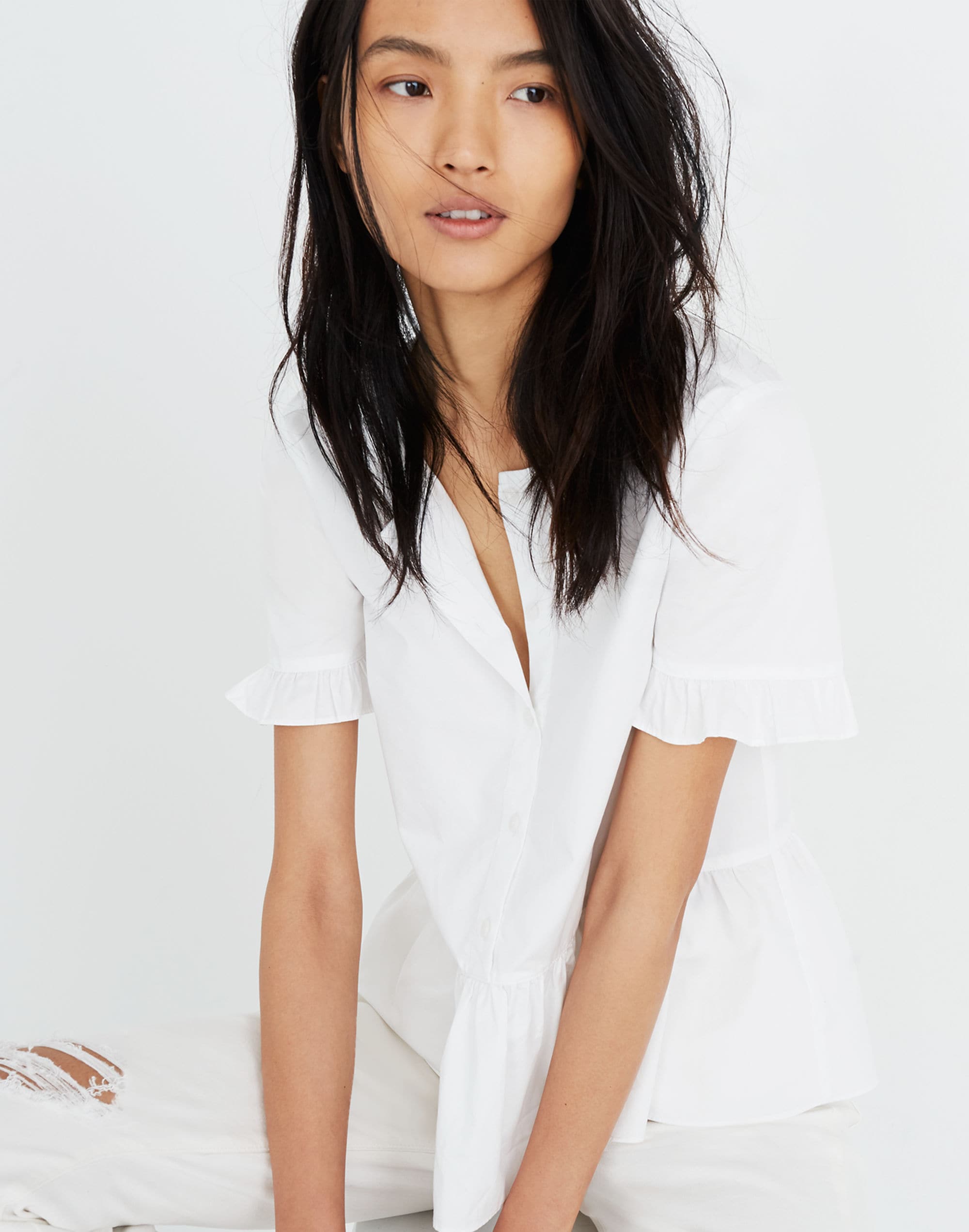 Studio Ruffle-Hem Top | Madewell