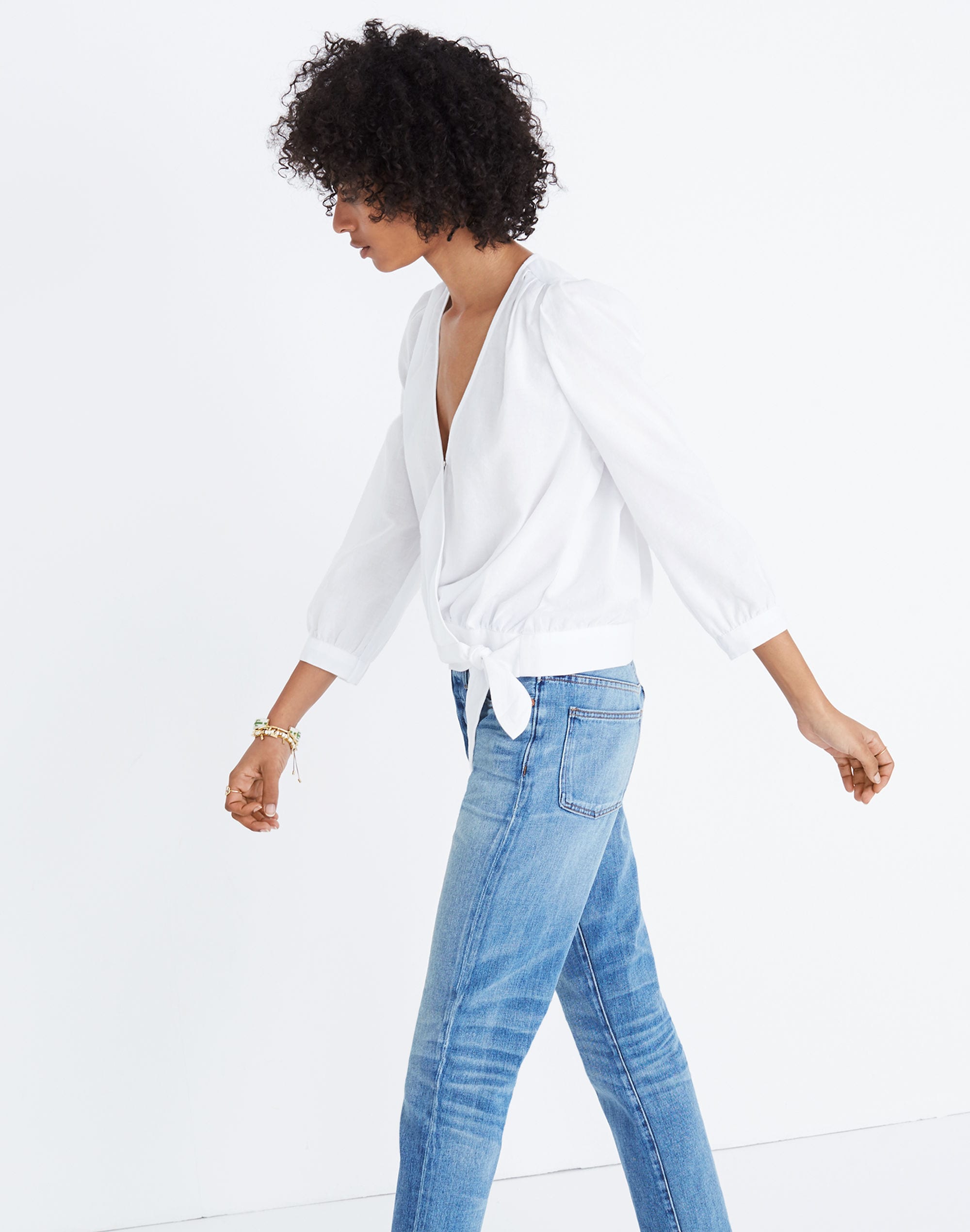 Wrap Top Eyelet White | Madewell