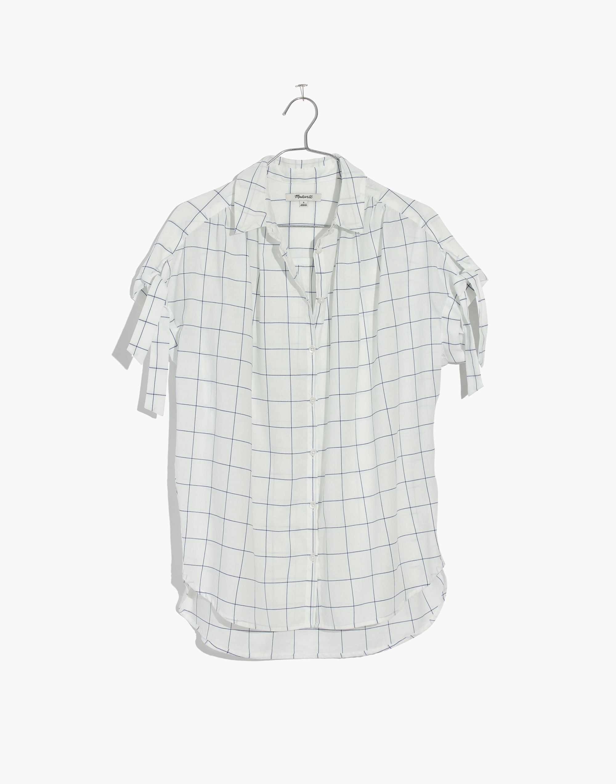 Central Tie-Sleeve Shirt in Windowpane | Madewell