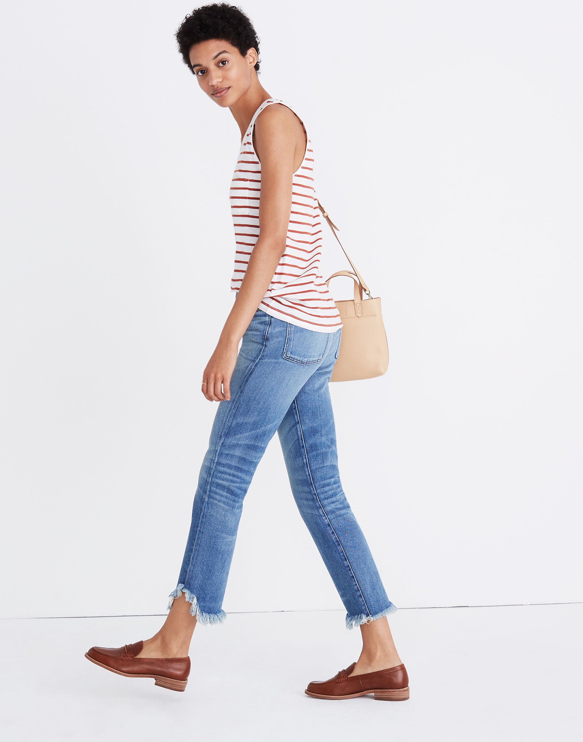 Whisper Cotton V-Neck Pocket Tank Abilene Stripe | Madewell