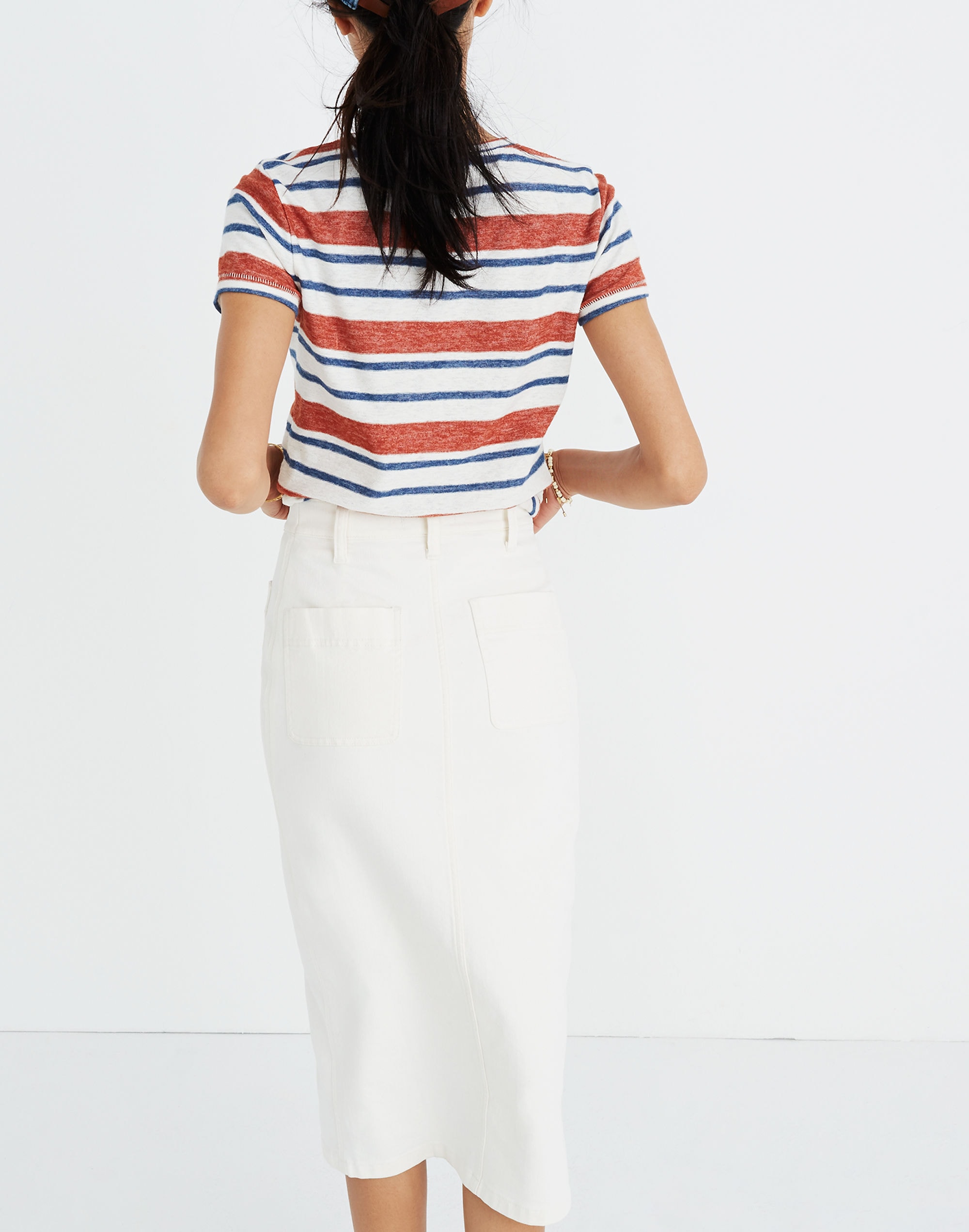 White High-Slit Jean Skirt | Madewell