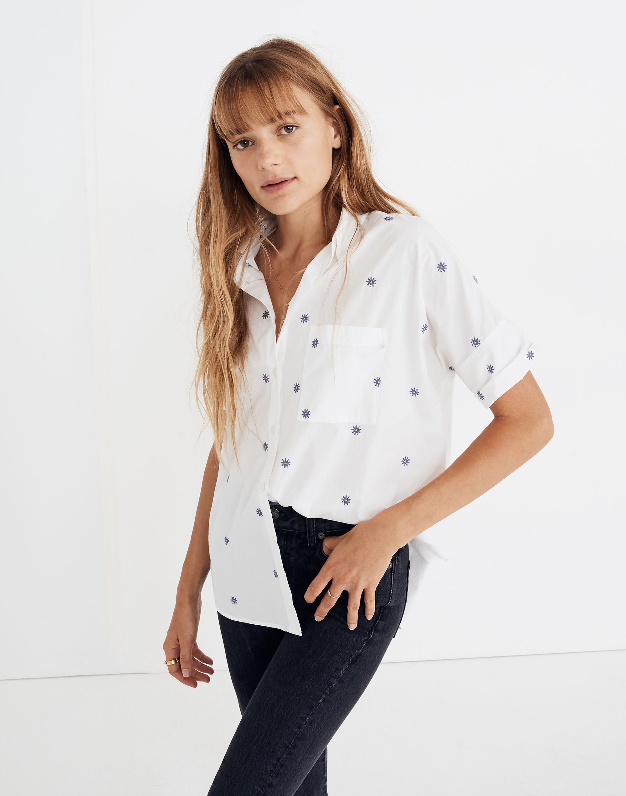 Embroidered Daisy Courier Shirt | Madewell