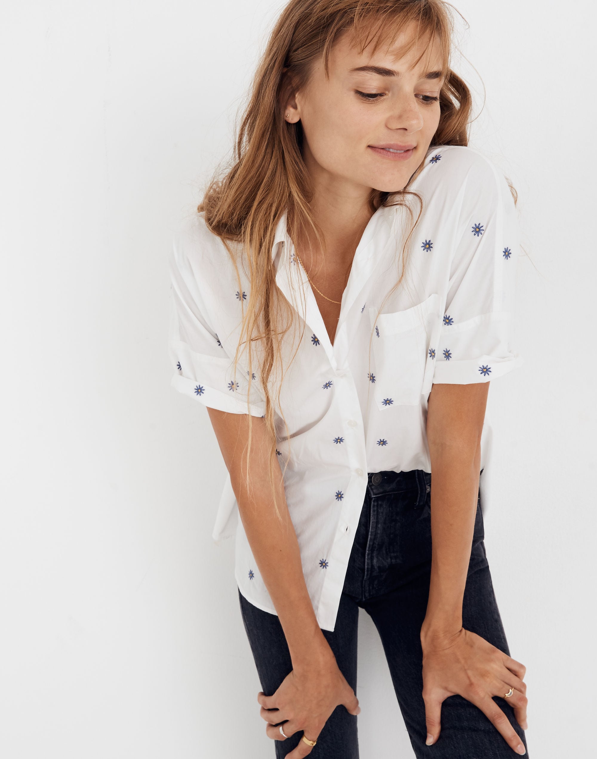 Embroidered Daisy Courier Shirt | Madewell