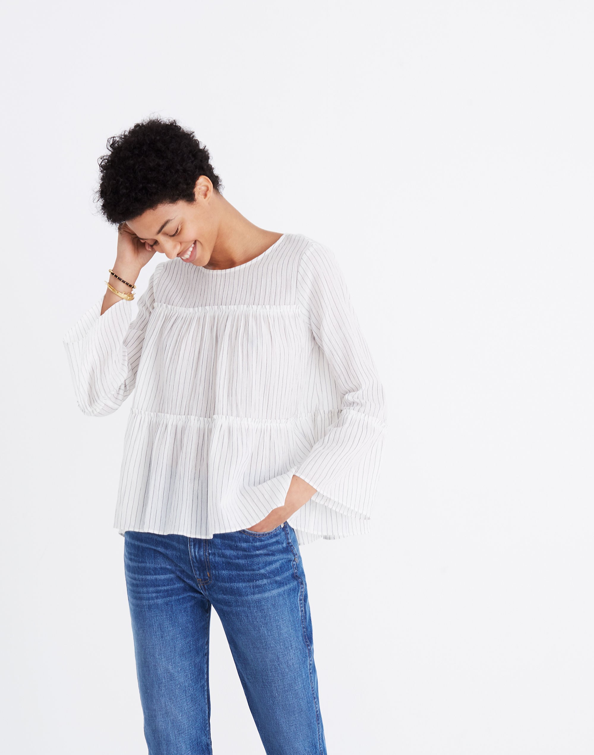 Tiered Top in Haysboro Stripe | Madewell