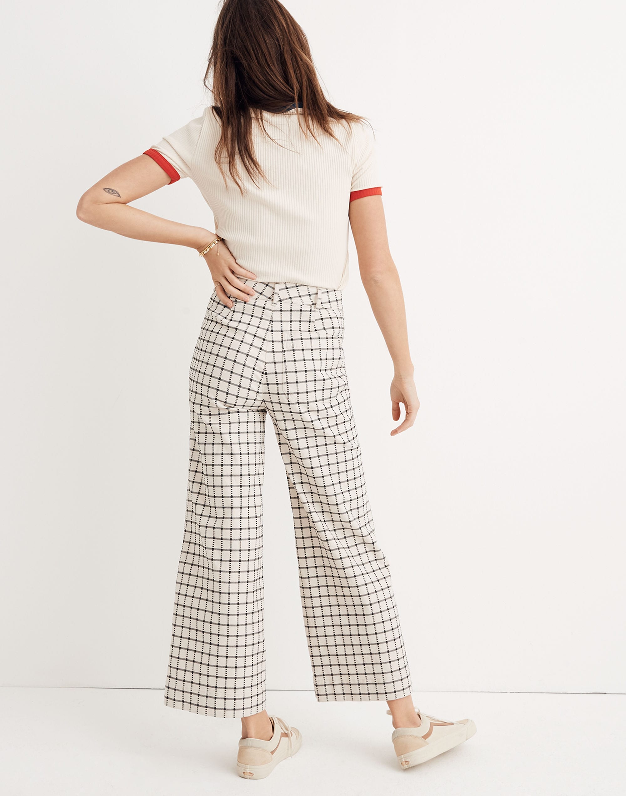 Emmett Wide-Leg Crop Pants Windowpane | Madewell