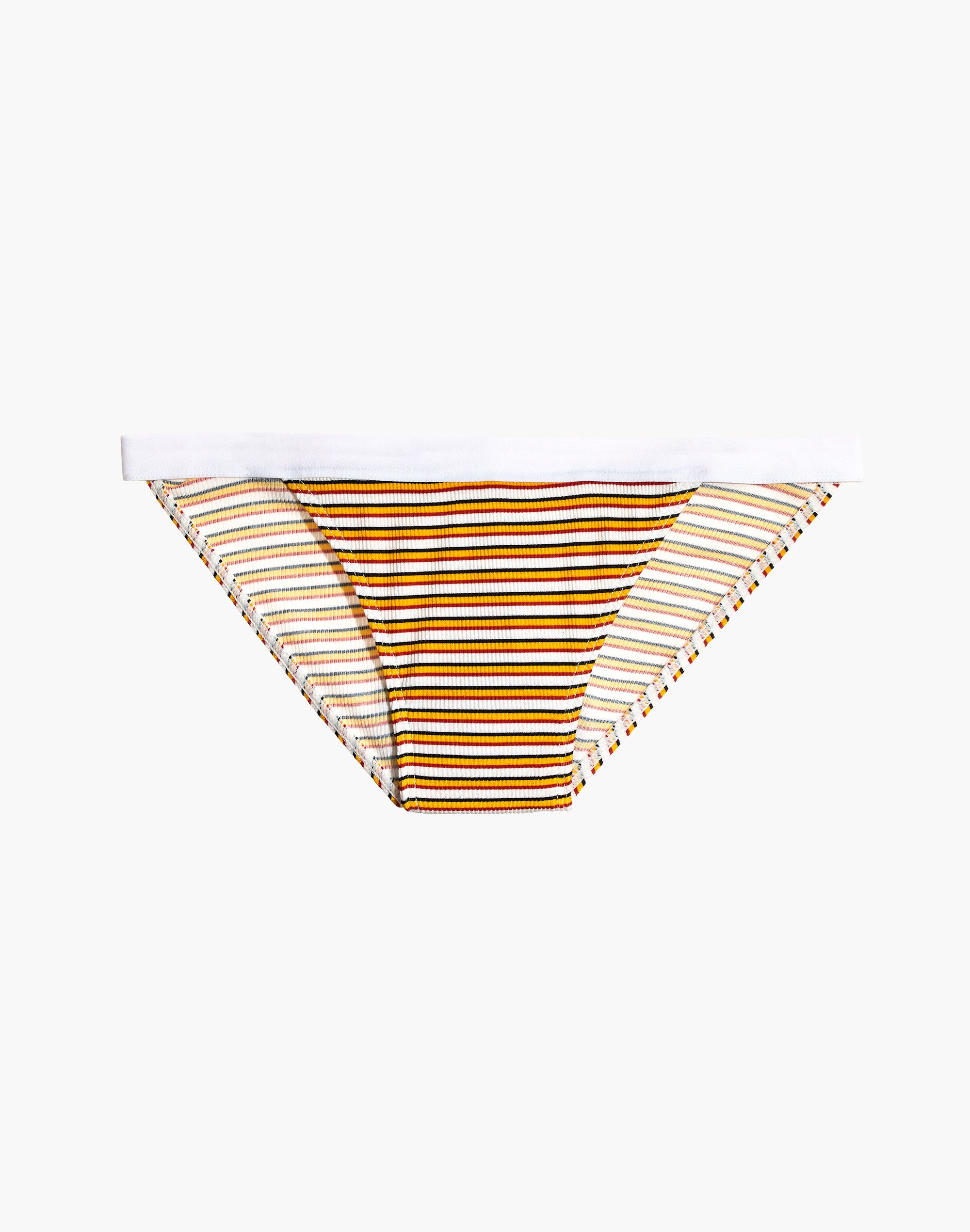 Rib Knit Banded Bikini in Costello Stripe | Madewell