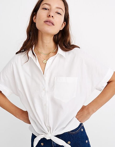 Women's Short-Sleeve Tie-Front Shirt | Madewell
