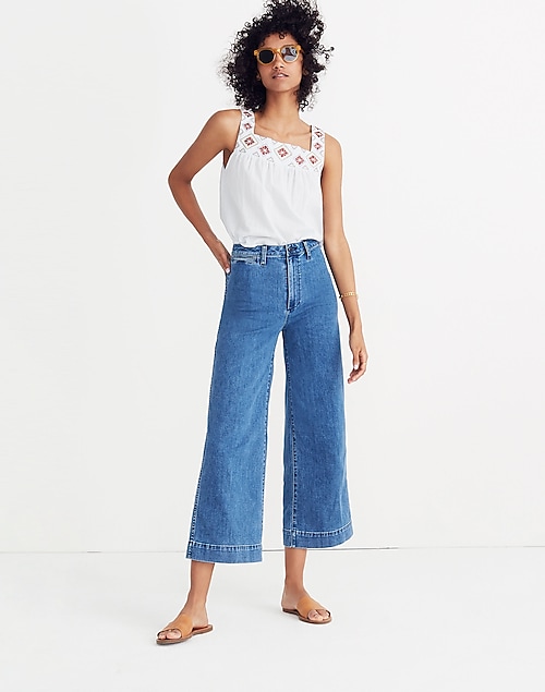 Women's Emmett Wide-Leg Crop Jeans in Rosalie Wash | Madewell