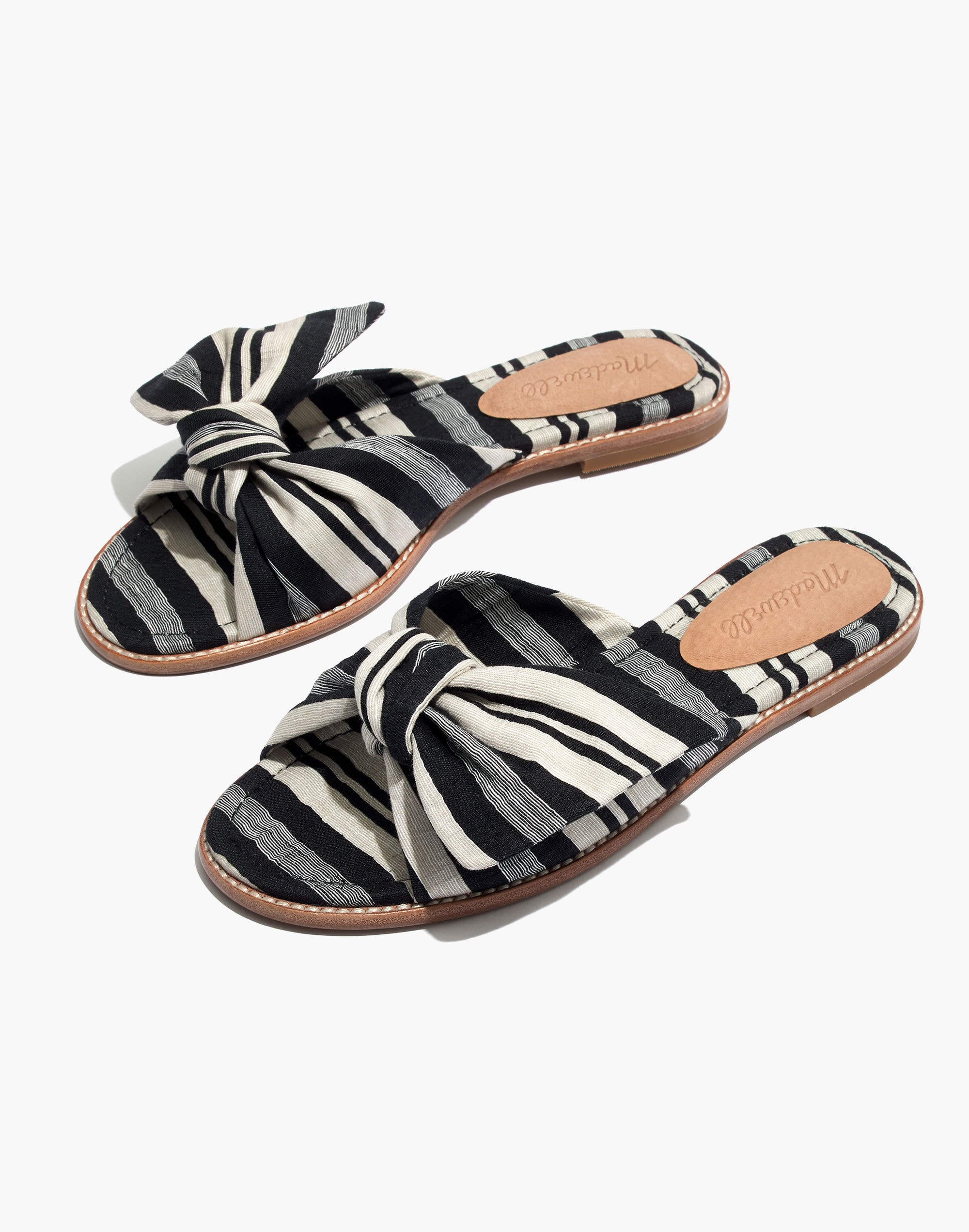 The Naida Half-Bow Sandal in Evelyn Stripe | Madewell