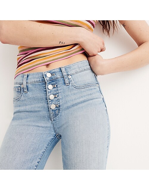 9 High-Rise Skinny Crop Jeans: Button-Front Edition