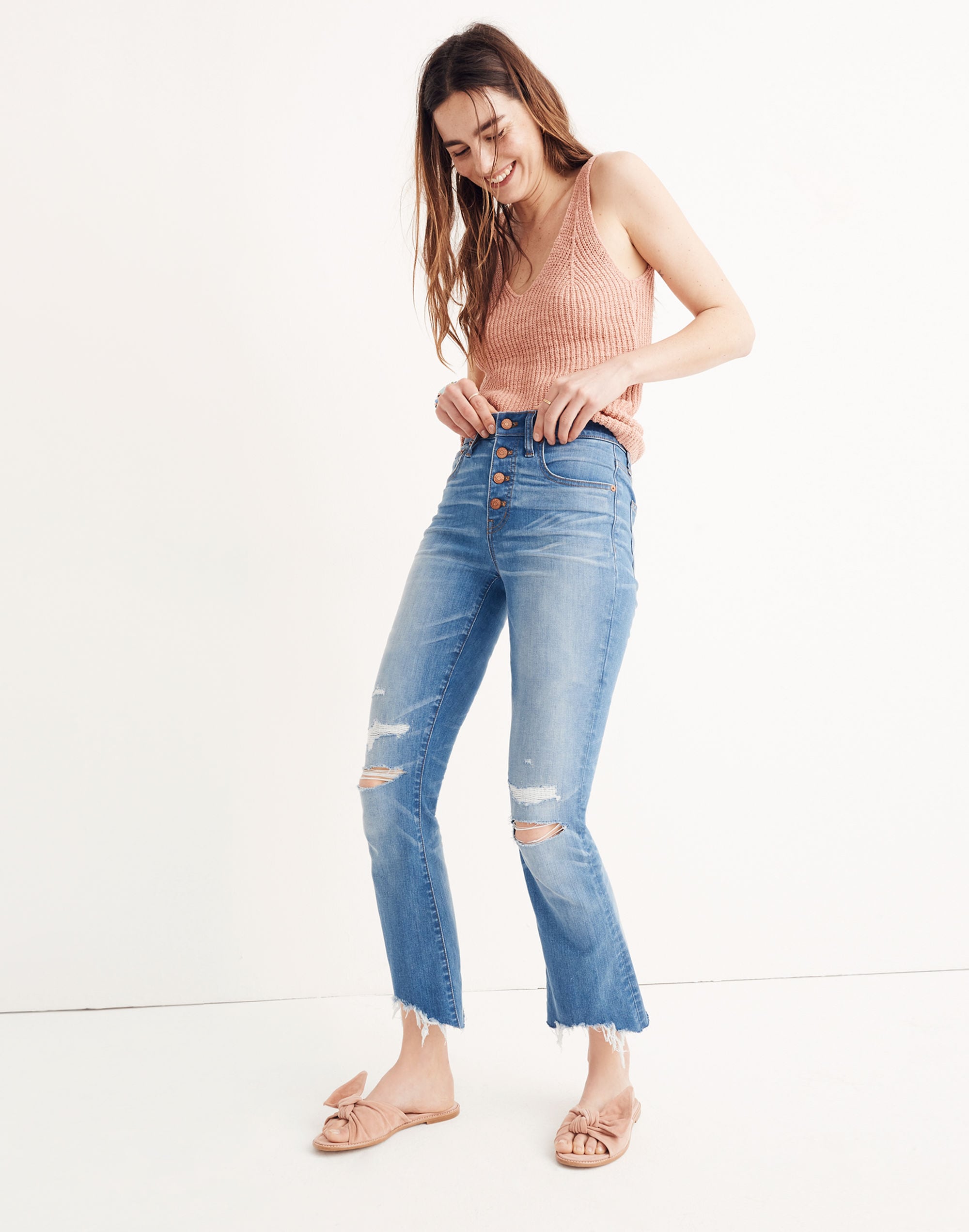 Women's Cali Demi-Boot Jeans in Bronson Wash: Button-Front Edition ...