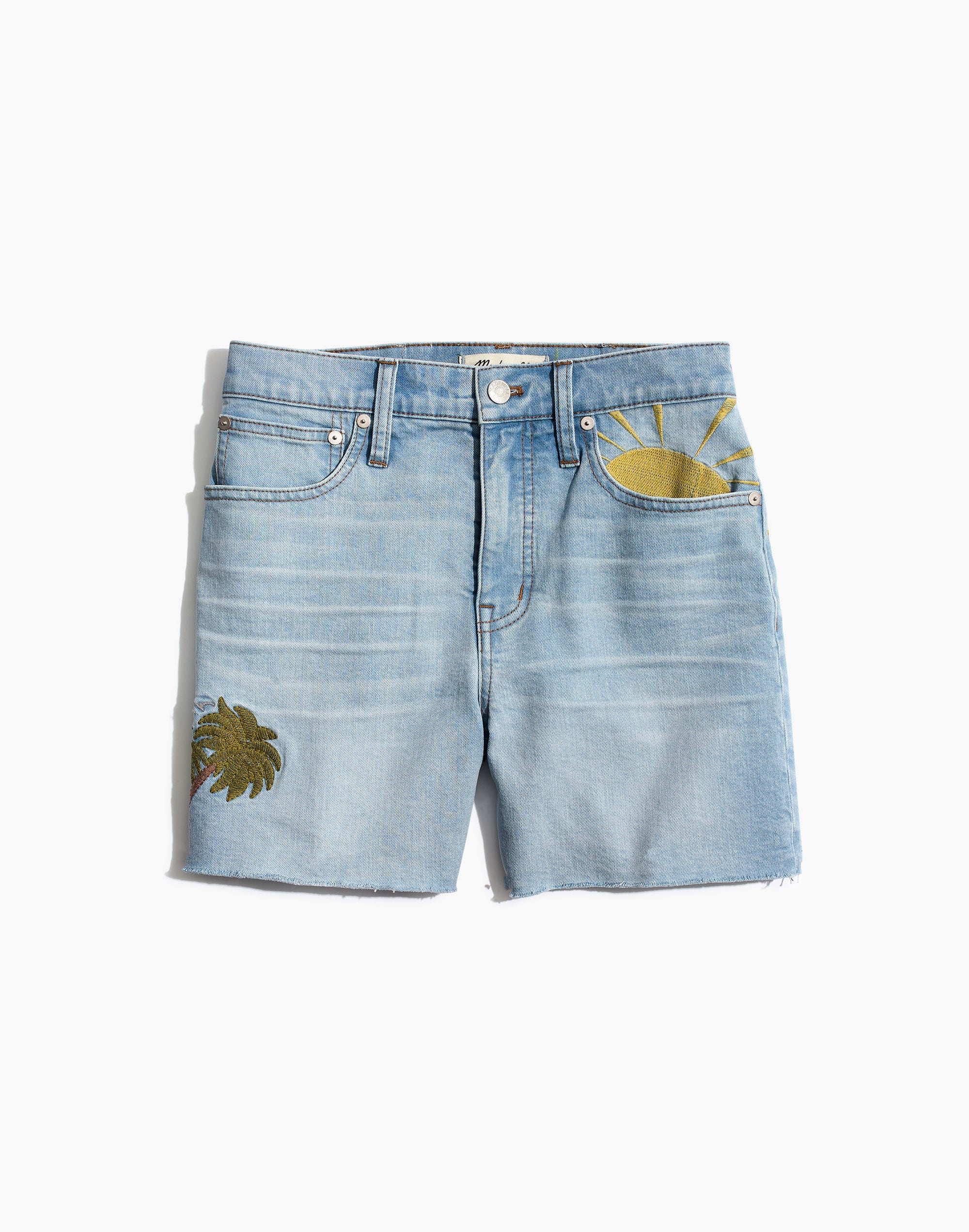 High-Rise Denim Shorts: Sun Embroidered Edition | Madewell